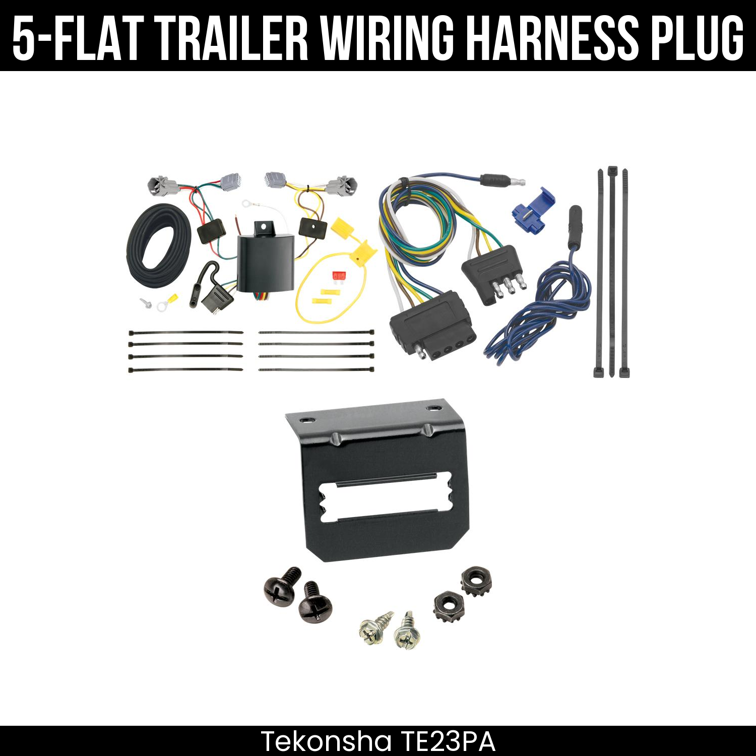 Trailer Wiring 5-Flat Plug w/ Bracket
