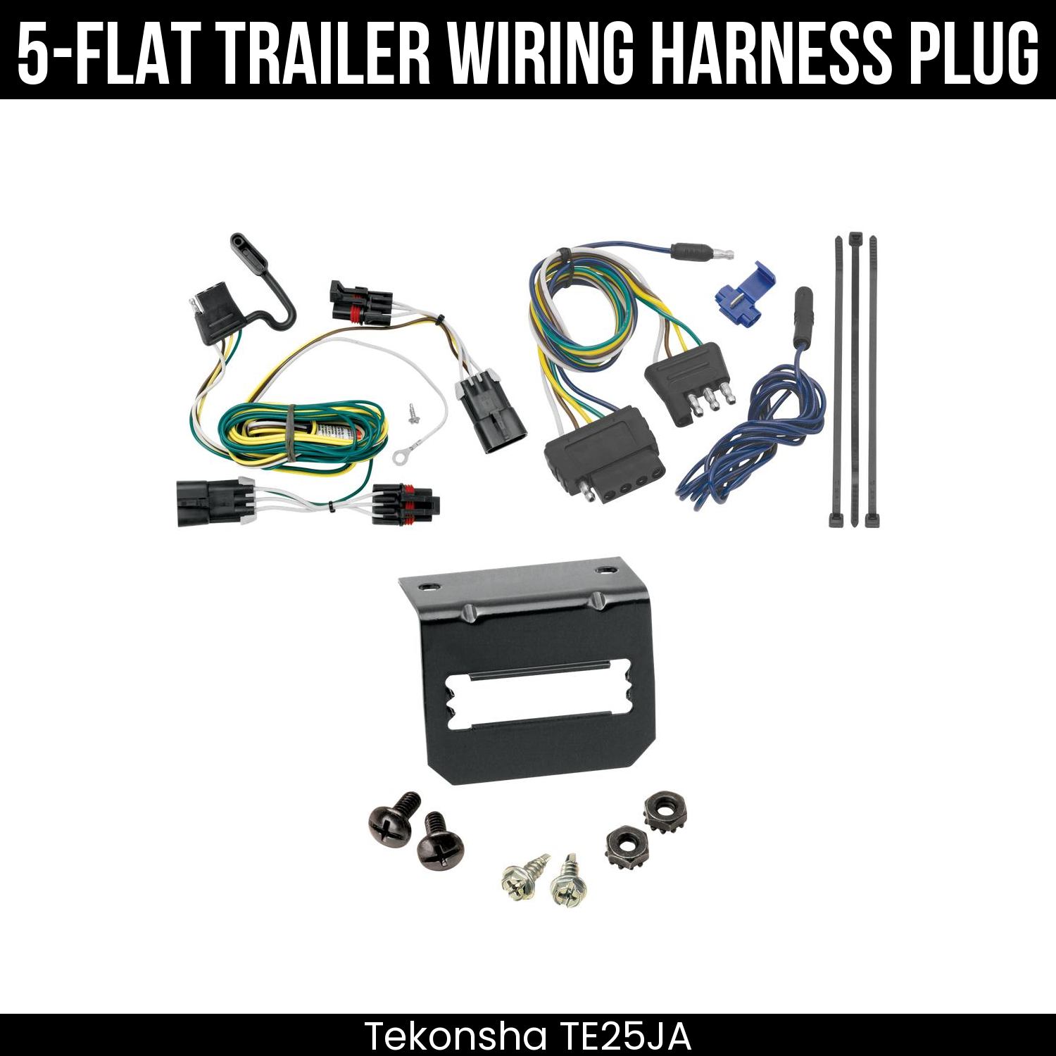 Trailer Wiring 5-Flat Plug w/ Bracket