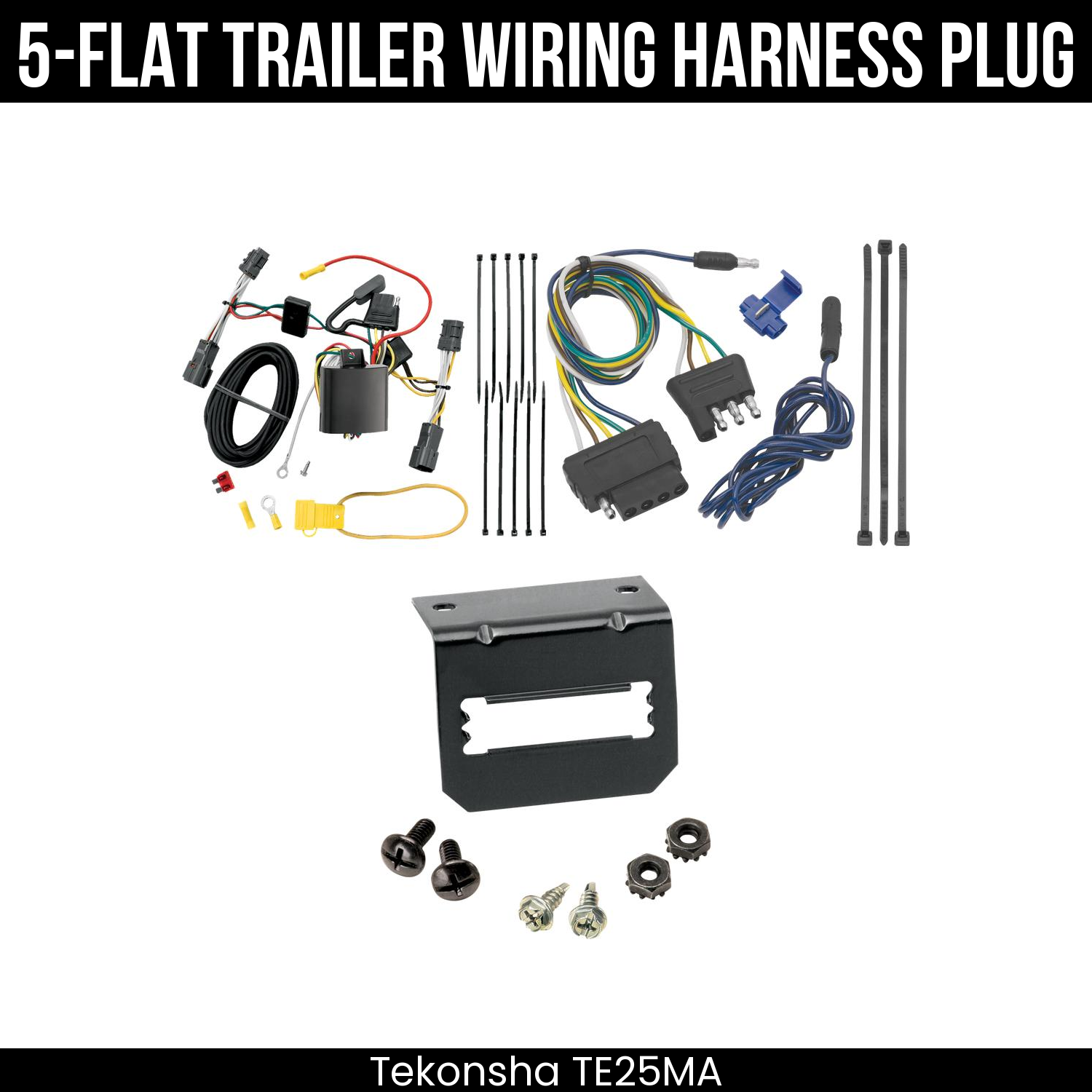 Trailer Wiring 5-Flat Plug w/ Bracket