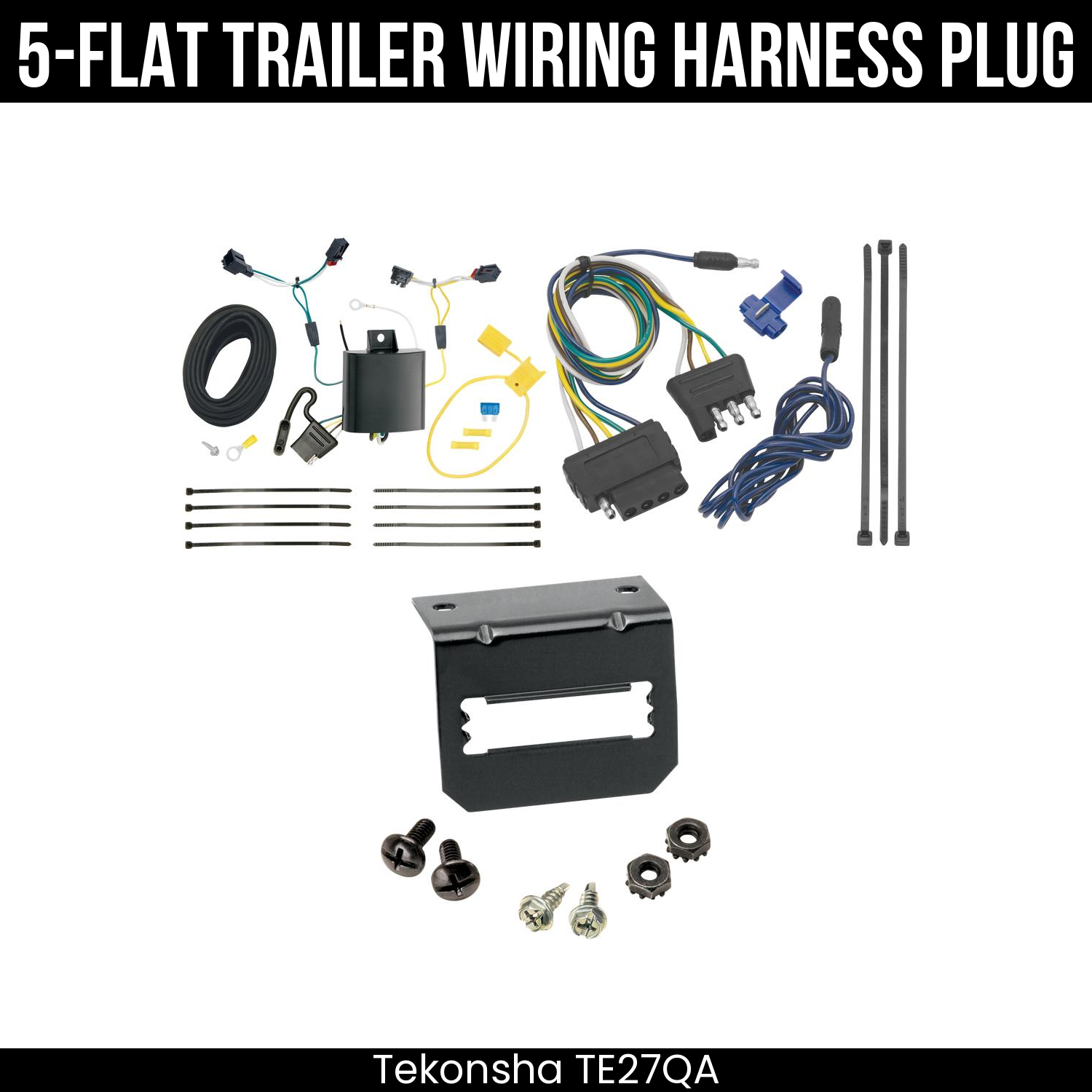 Trailer Wiring 5-Flat Plug w/ Bracket