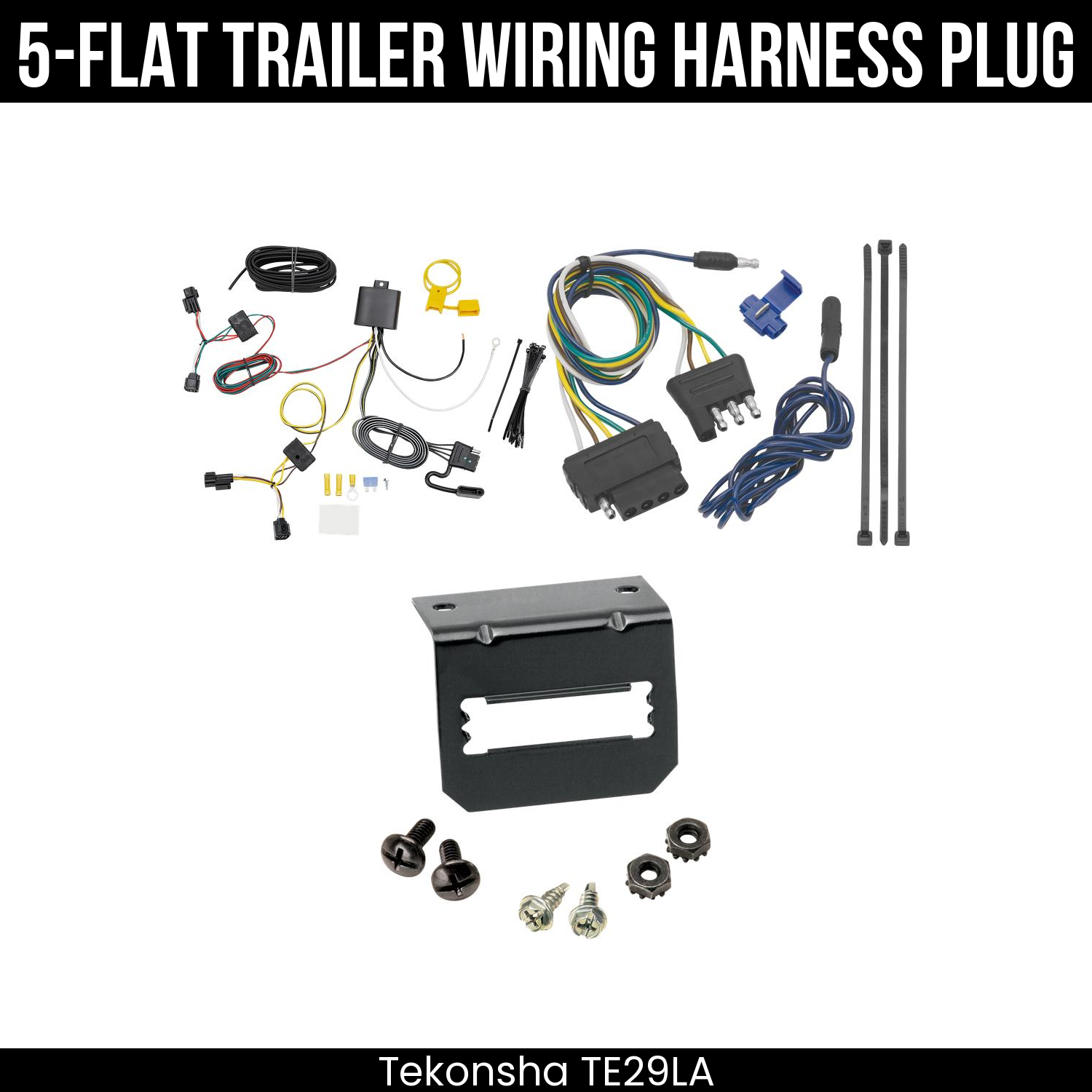 Trailer Wiring 5-Flat Plug w/ Bracket