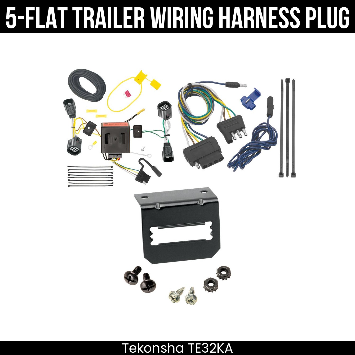 Trailer Wiring 5-Flat Plug w/ Bracket