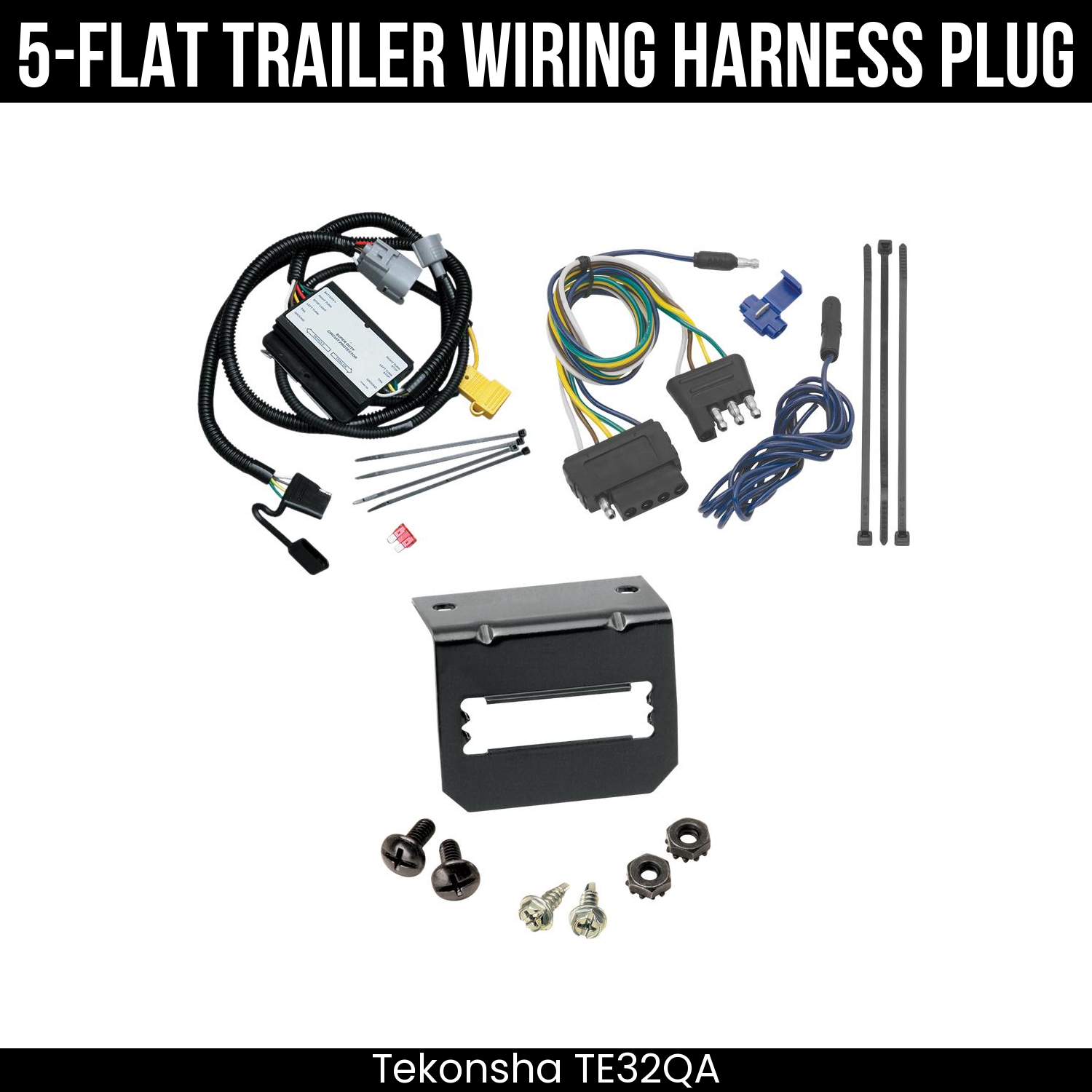 Trailer Wiring 5-Flat Plug w/ Bracket