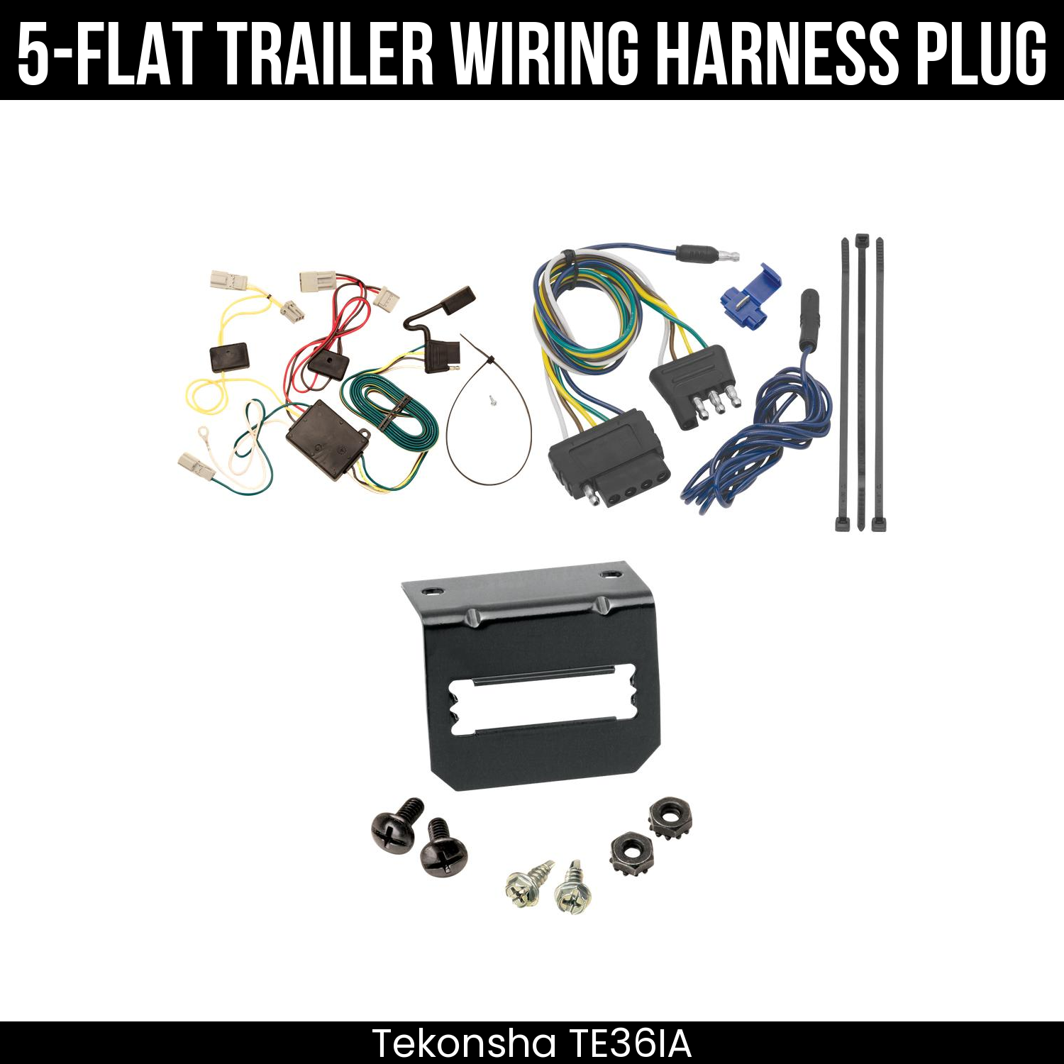 Trailer Wiring 5-Flat Plug w/ Bracket