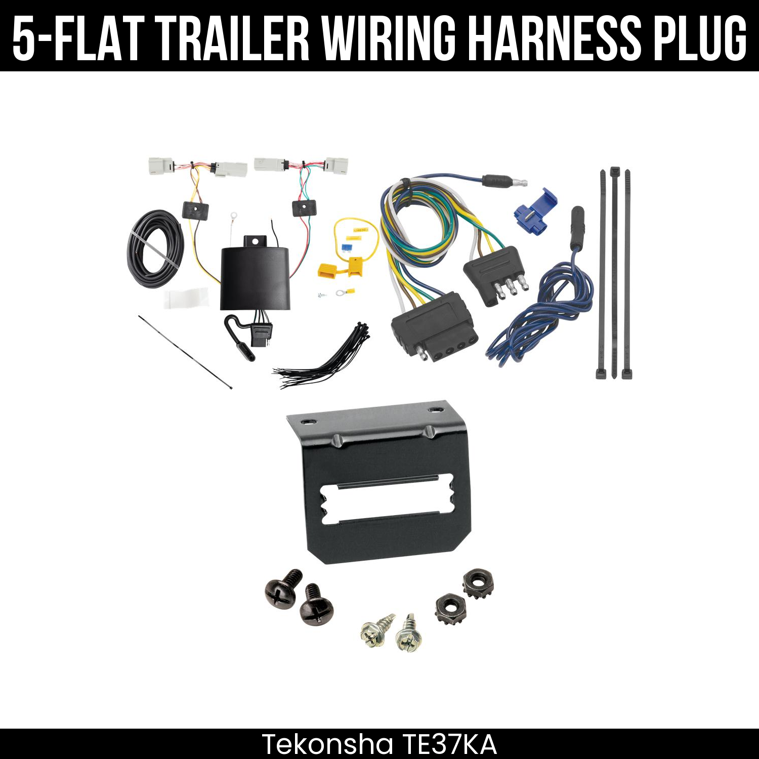 Trailer Wiring 5-Flat Plug w/ Bracket