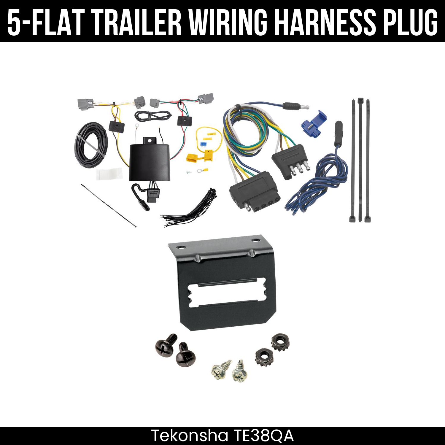 Trailer Wiring 5-Flat Plug w/ Bracket