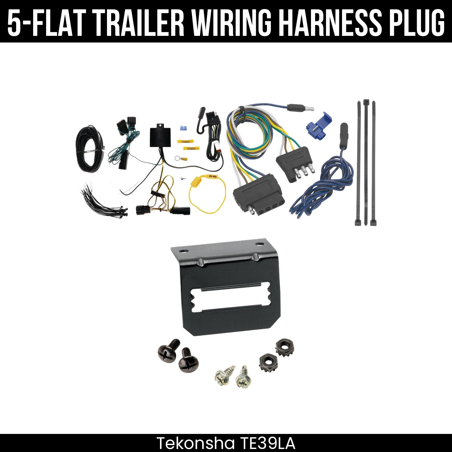 Trailer Wiring 5-Flat Plug w/ Bracket