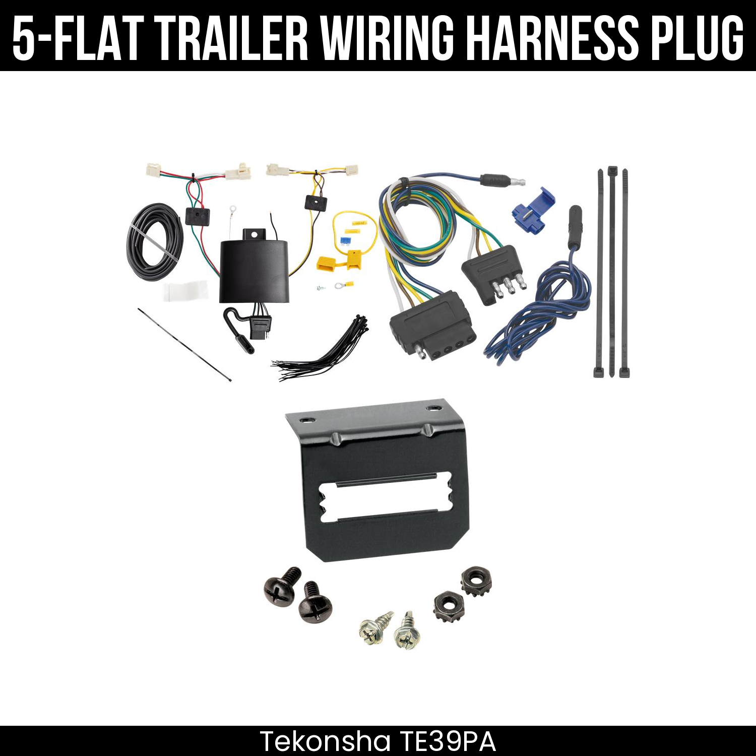 Trailer Wiring 5-Flat Plug w/ Bracket