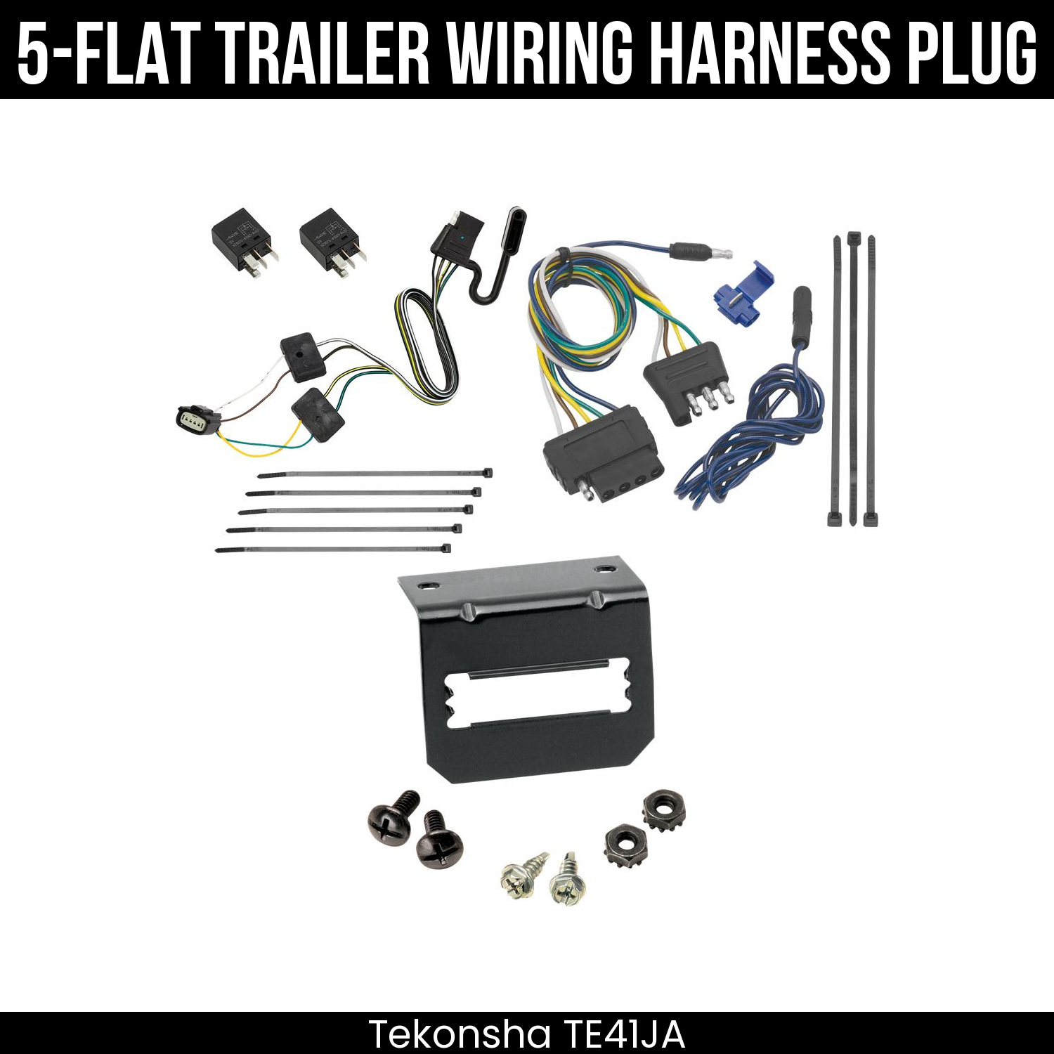 Trailer Wiring 5-Flat Plug w/ Bracket