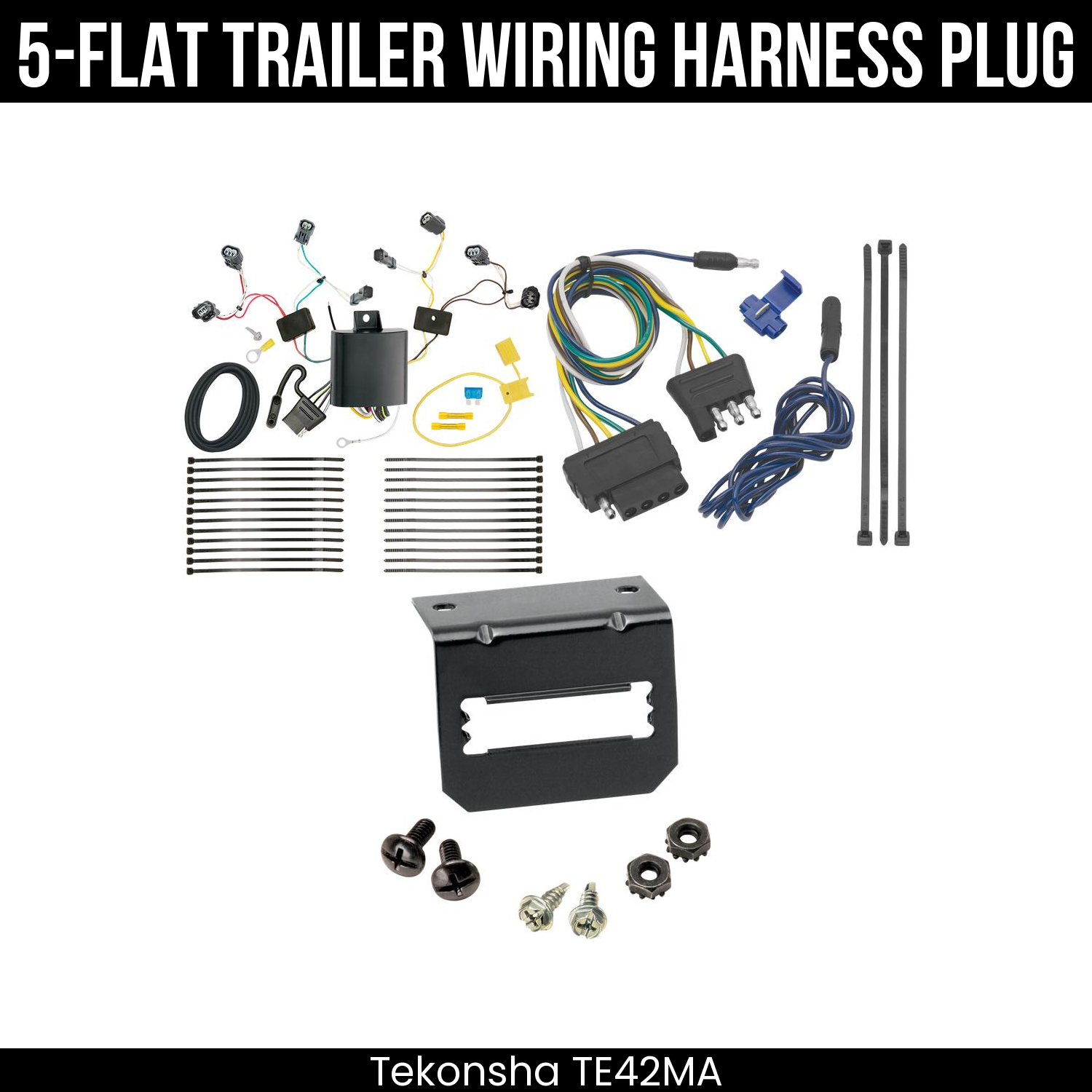 Trailer Wiring 5-Flat Plug w/ Bracket