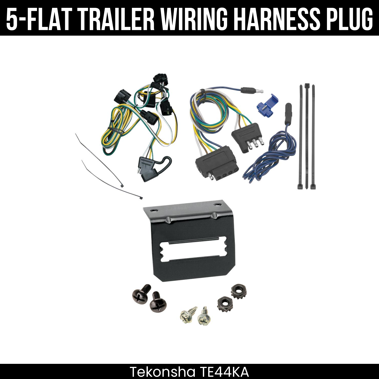 Trailer Wiring 5-Flat Plug w/ Bracket