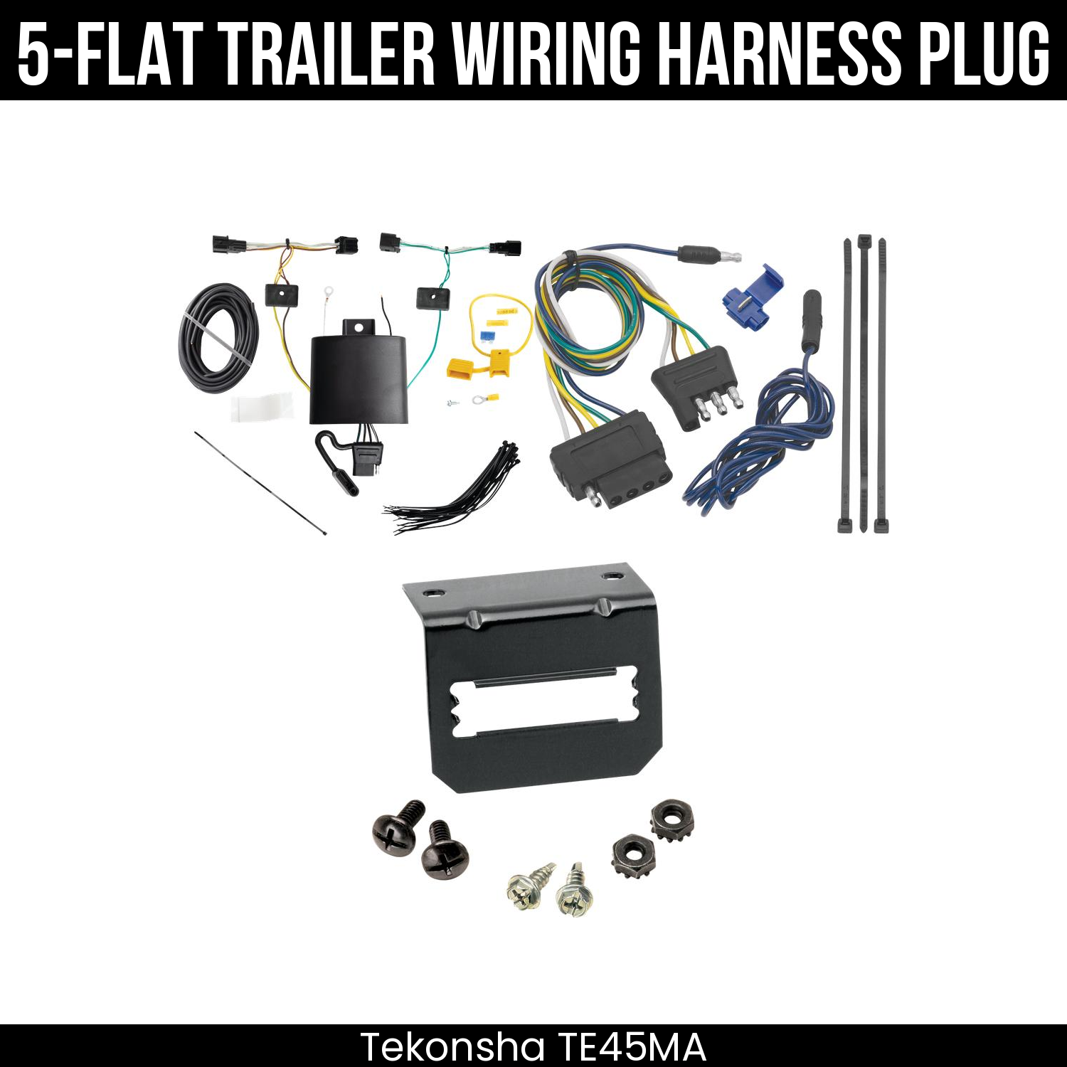 Trailer Wiring 5-Flat Plug w/ Bracket