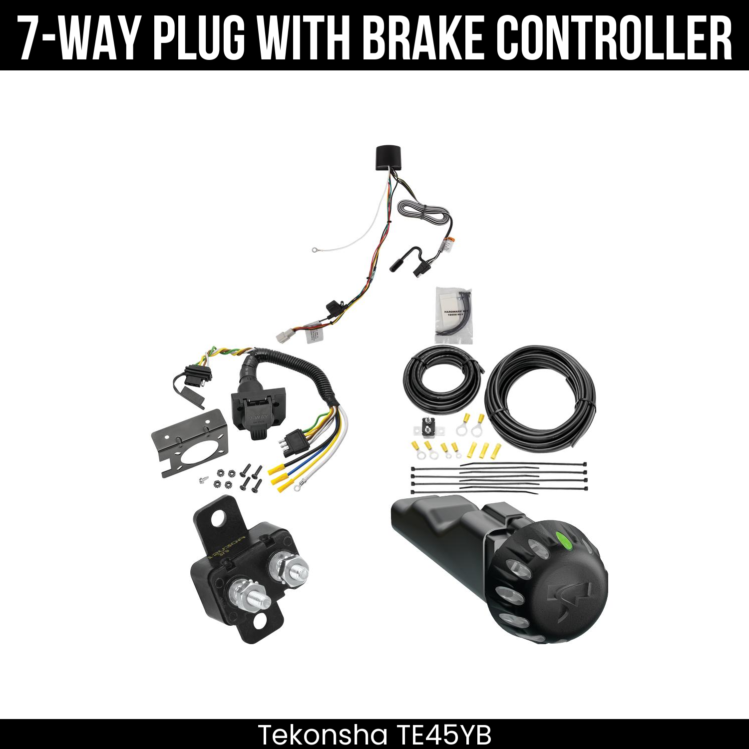 Trailer Wiring 7-Way Plug w/ Bracket , Tekonsha Voyager iD Smart Brake Control