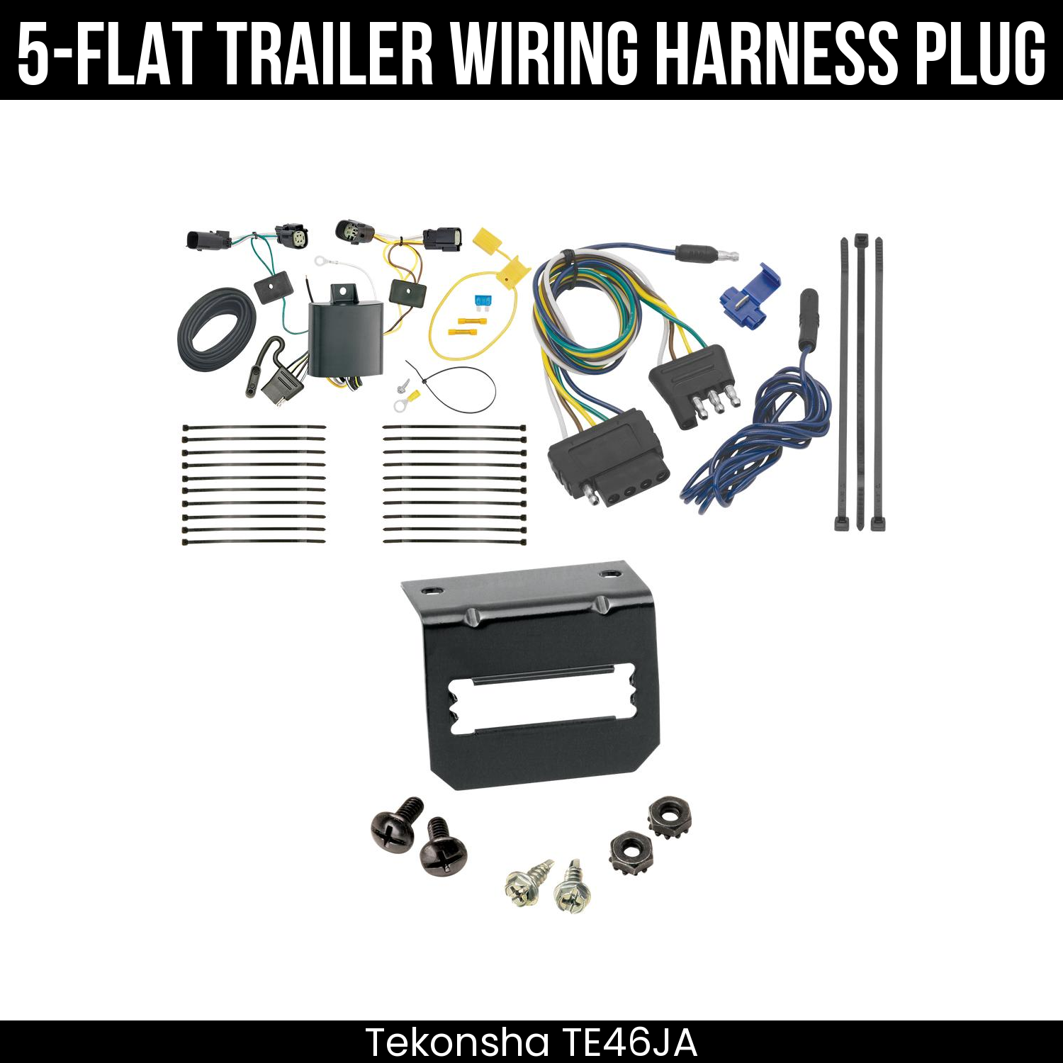 Trailer Wiring 5-Flat Plug w/ Bracket