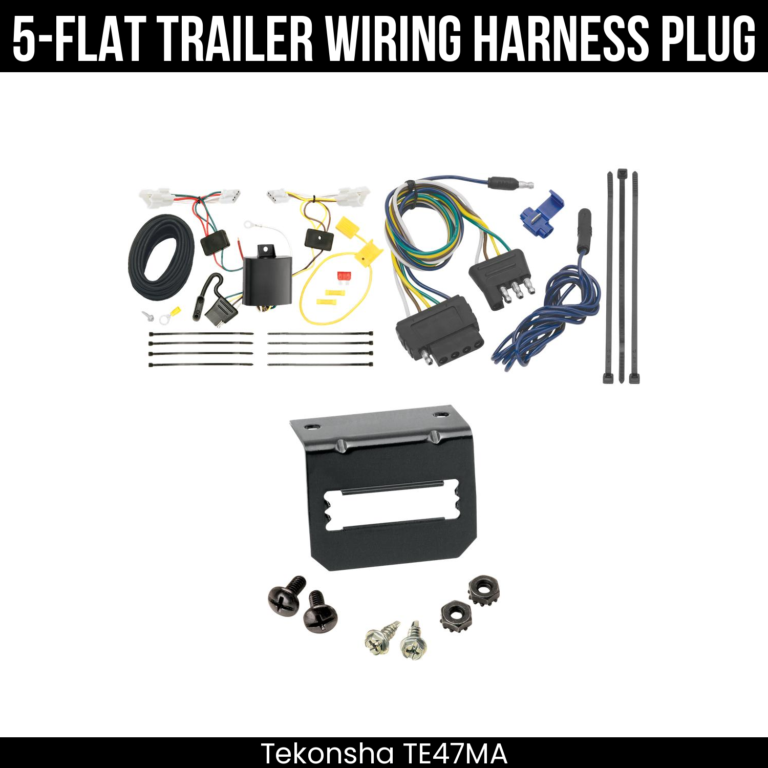 Trailer Wiring 5-Flat Plug w/ Bracket