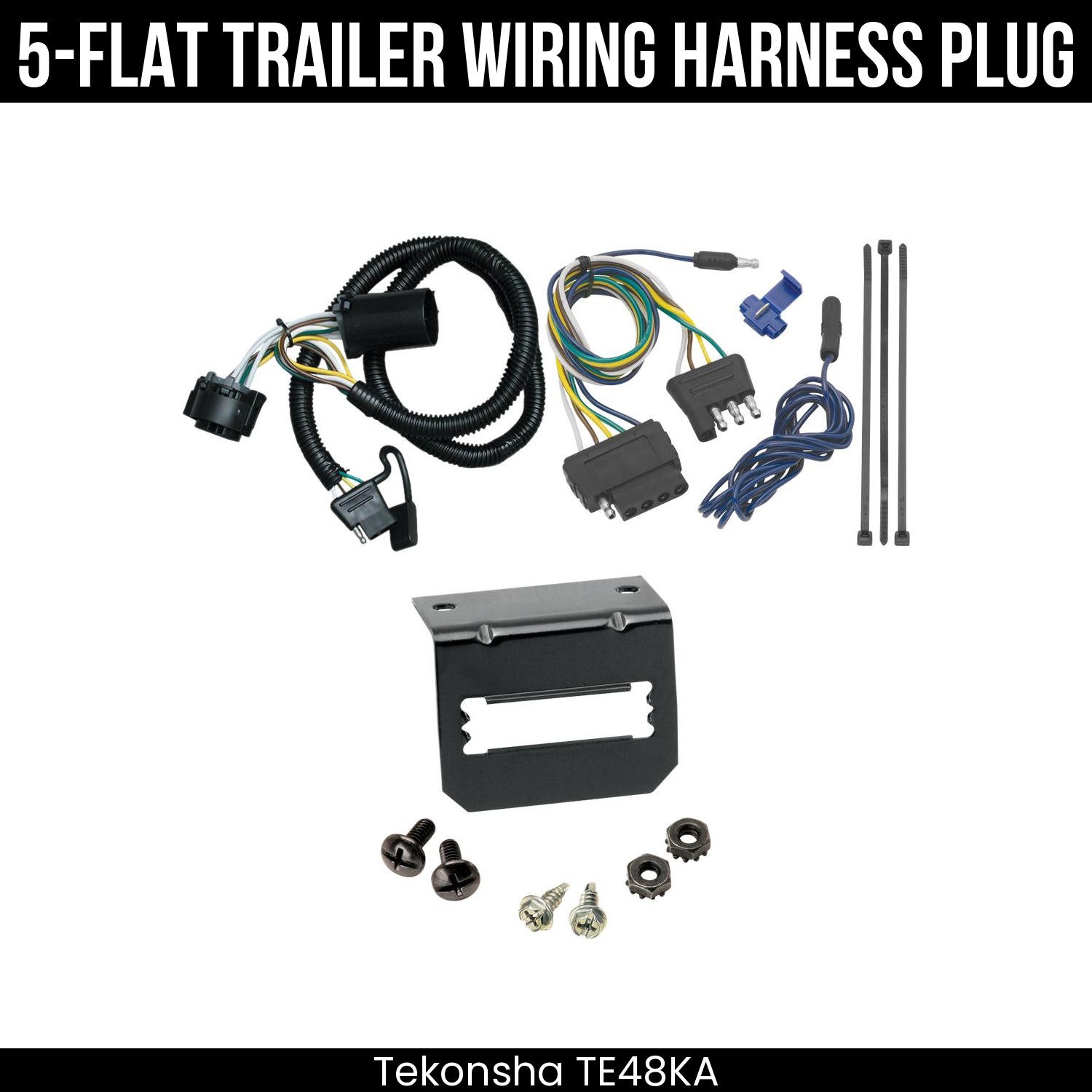 Trailer Wiring 5-Flat Plug w/ Bracket