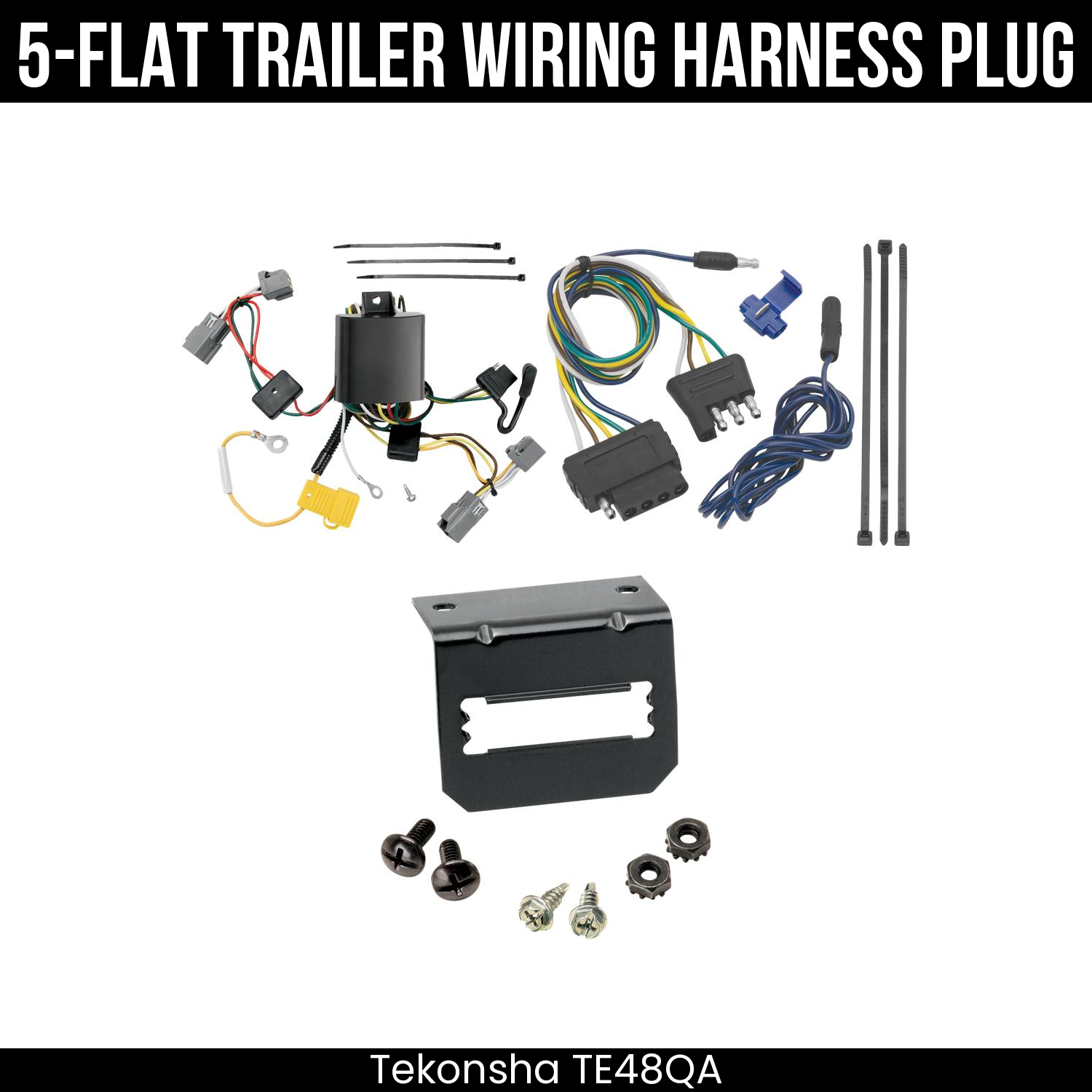 Trailer Wiring 5-Flat Plug w/ Bracket