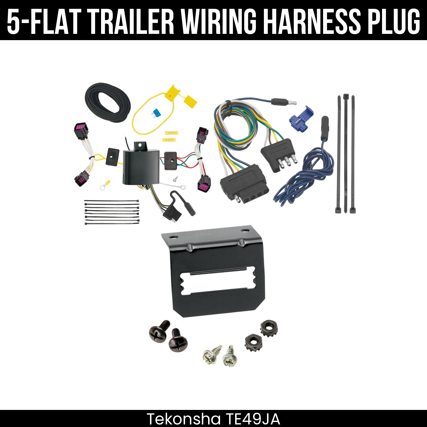Trailer Wiring 5-Flat Plug w/ Bracket