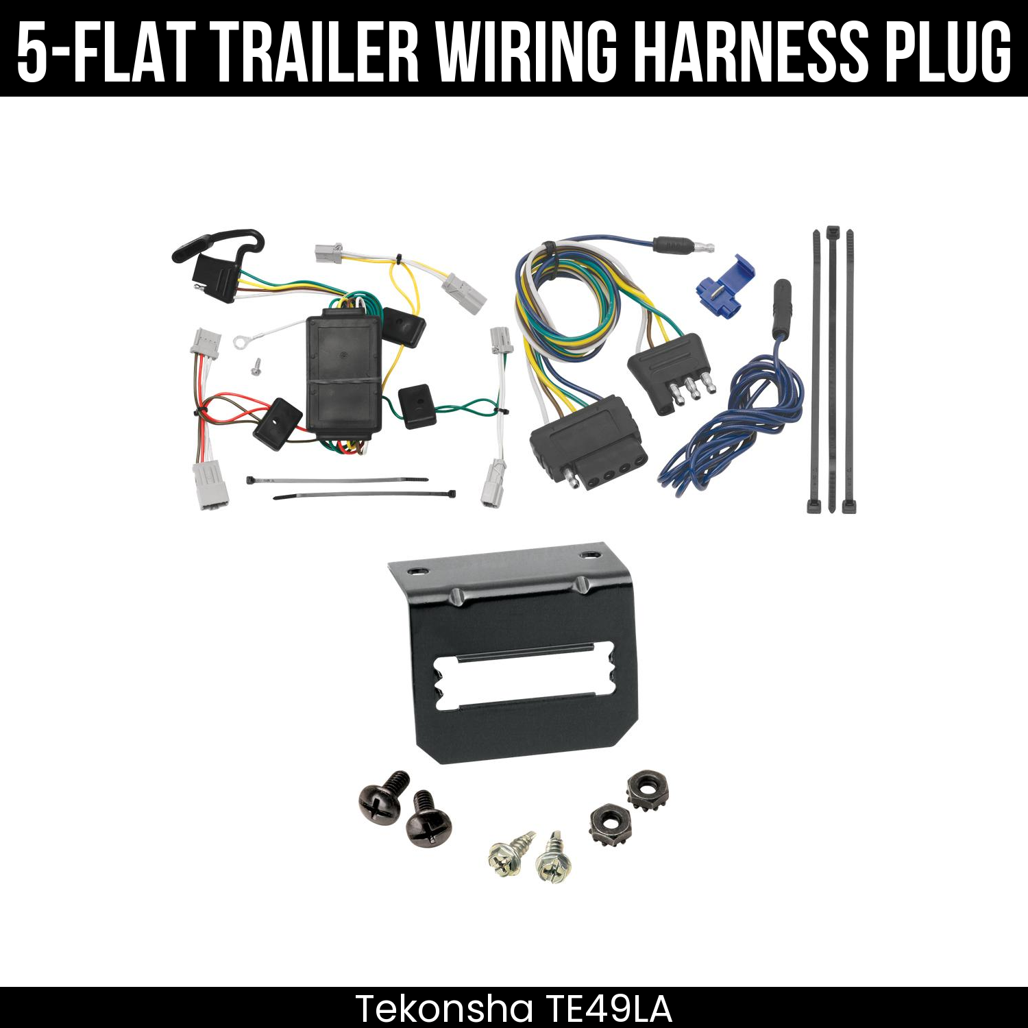 Trailer Wiring 5-Flat Plug w/ Bracket