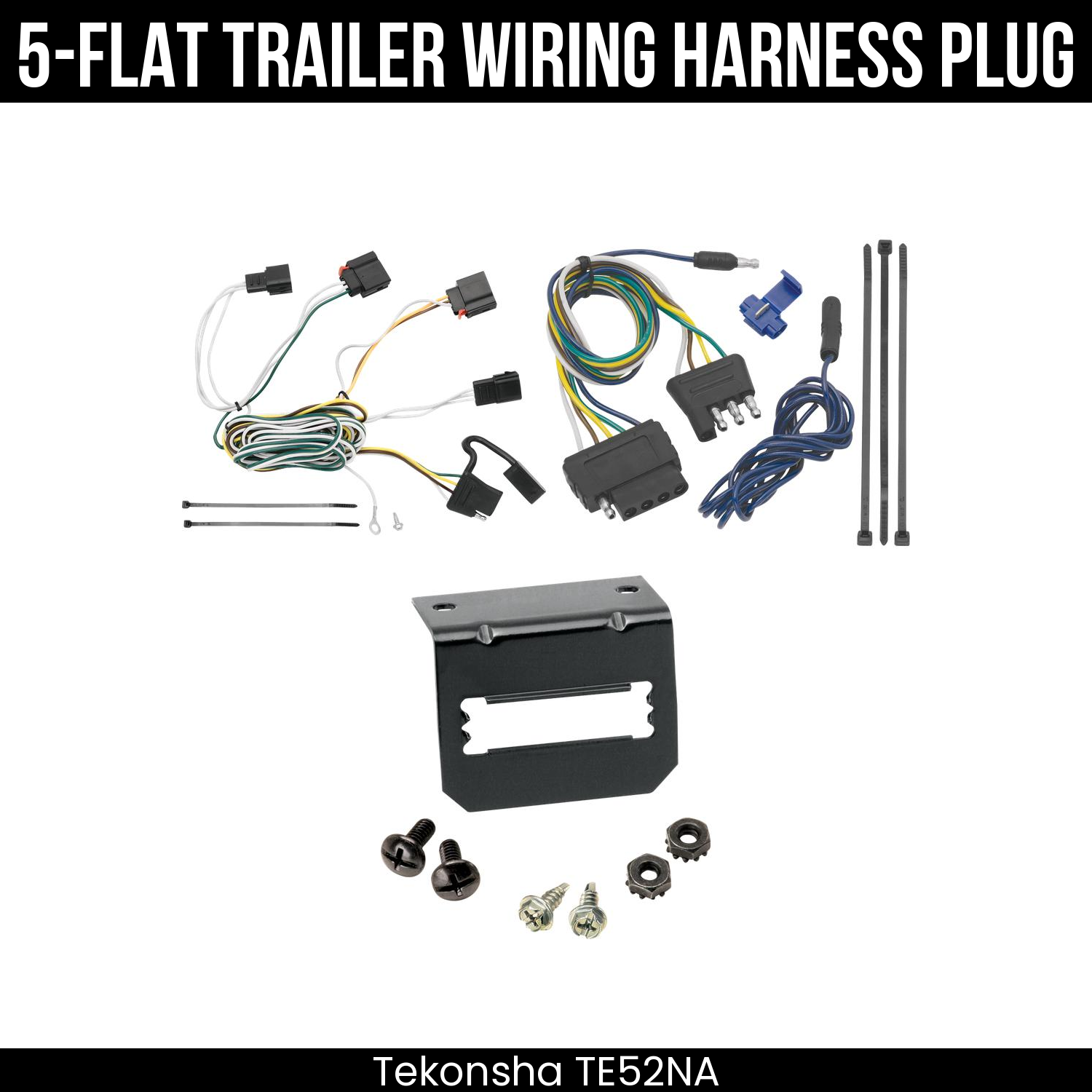 Trailer Wiring 5-Flat Plug w/ Bracket