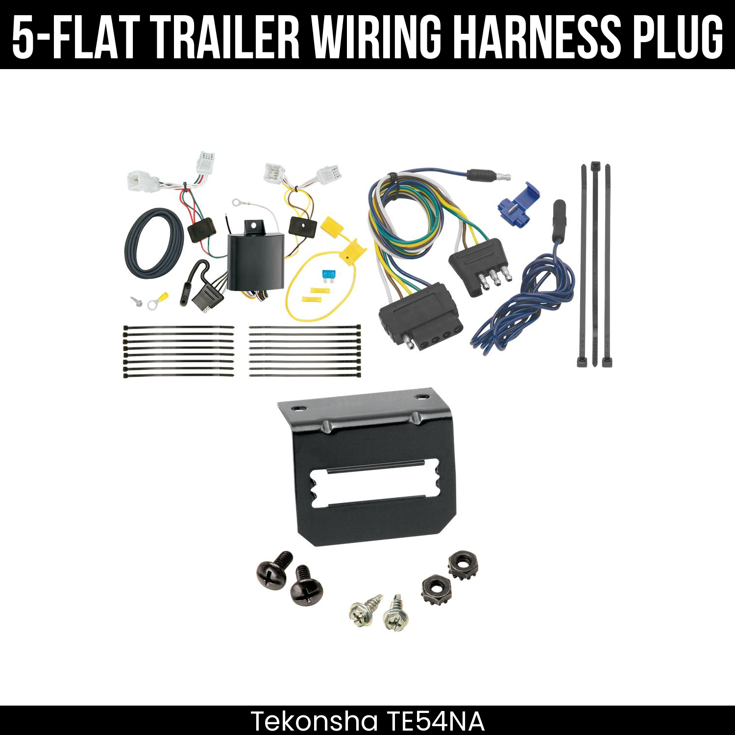 Trailer Wiring 5-Flat Plug w/ Bracket