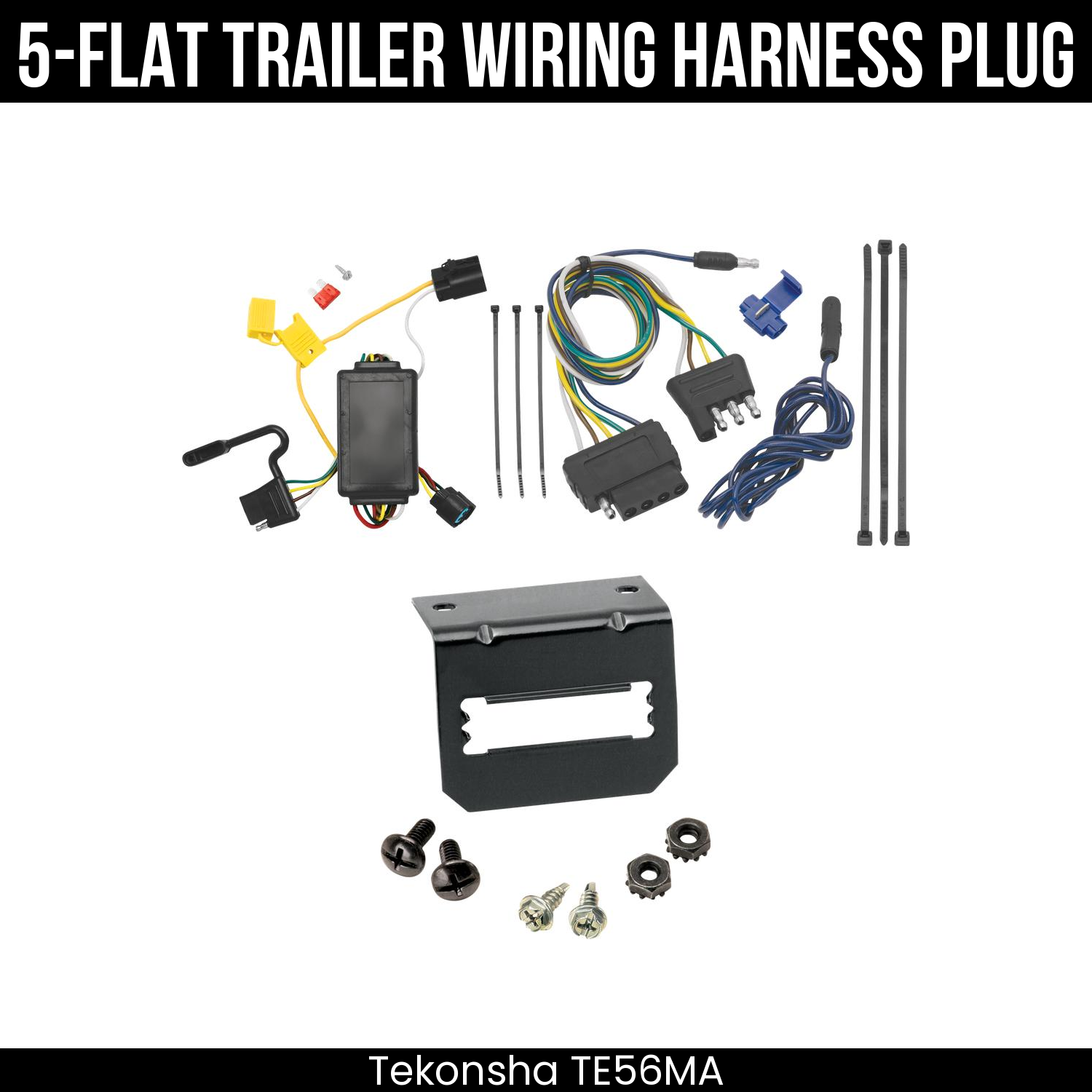 Trailer Wiring 5-Flat Plug w/ Bracket