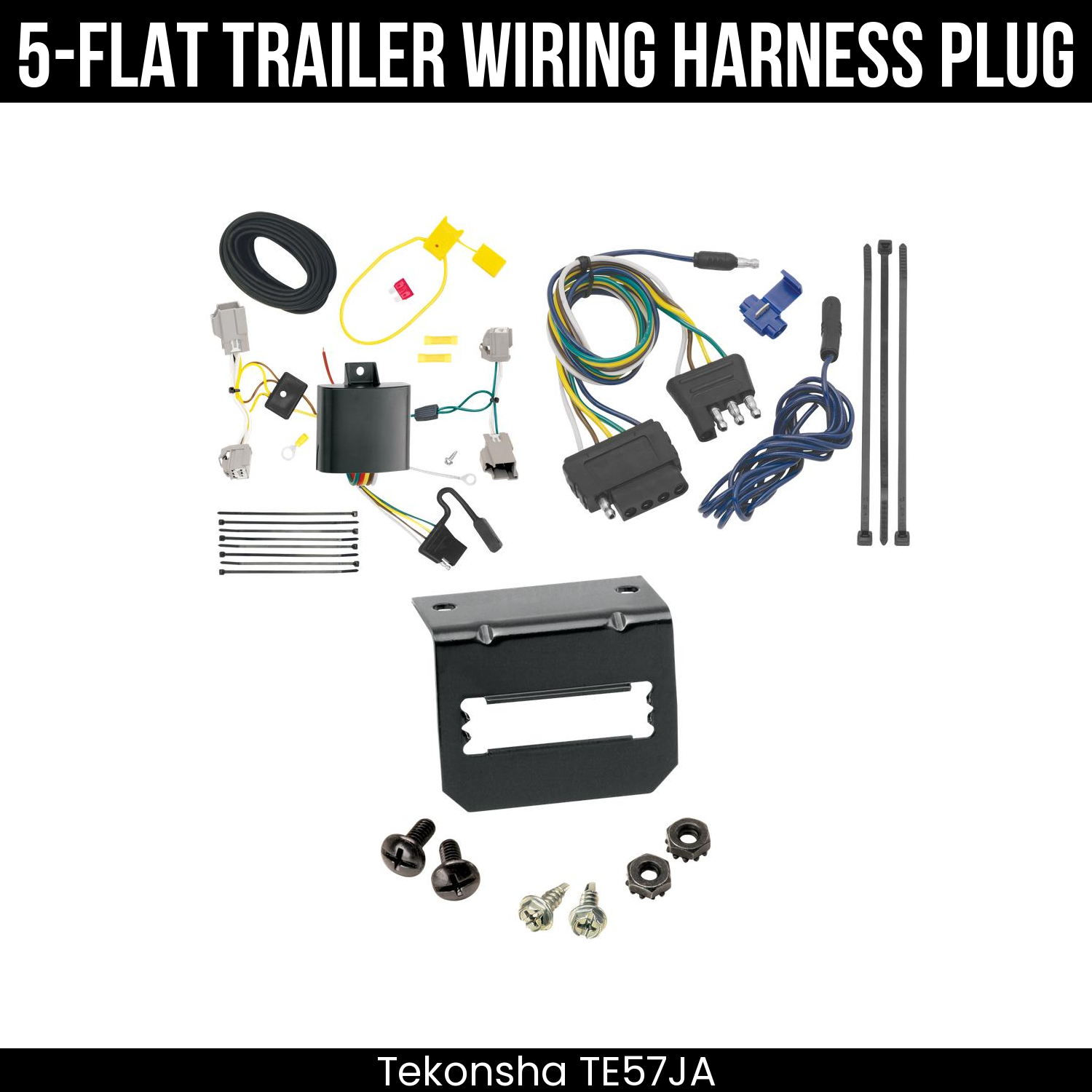 Trailer Wiring 5-Flat Plug w/ Bracket