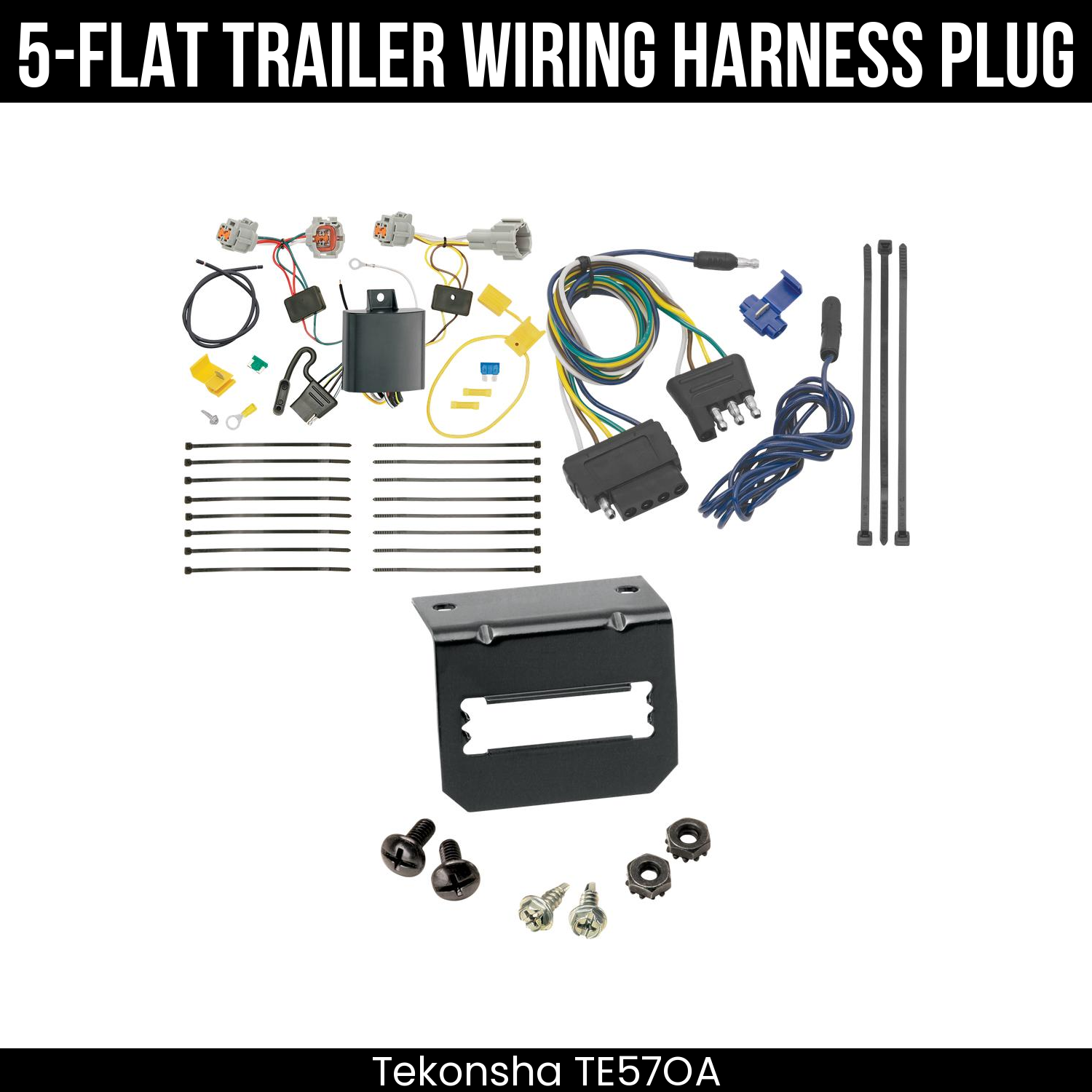 Trailer Wiring 5-Flat Plug w/ Bracket