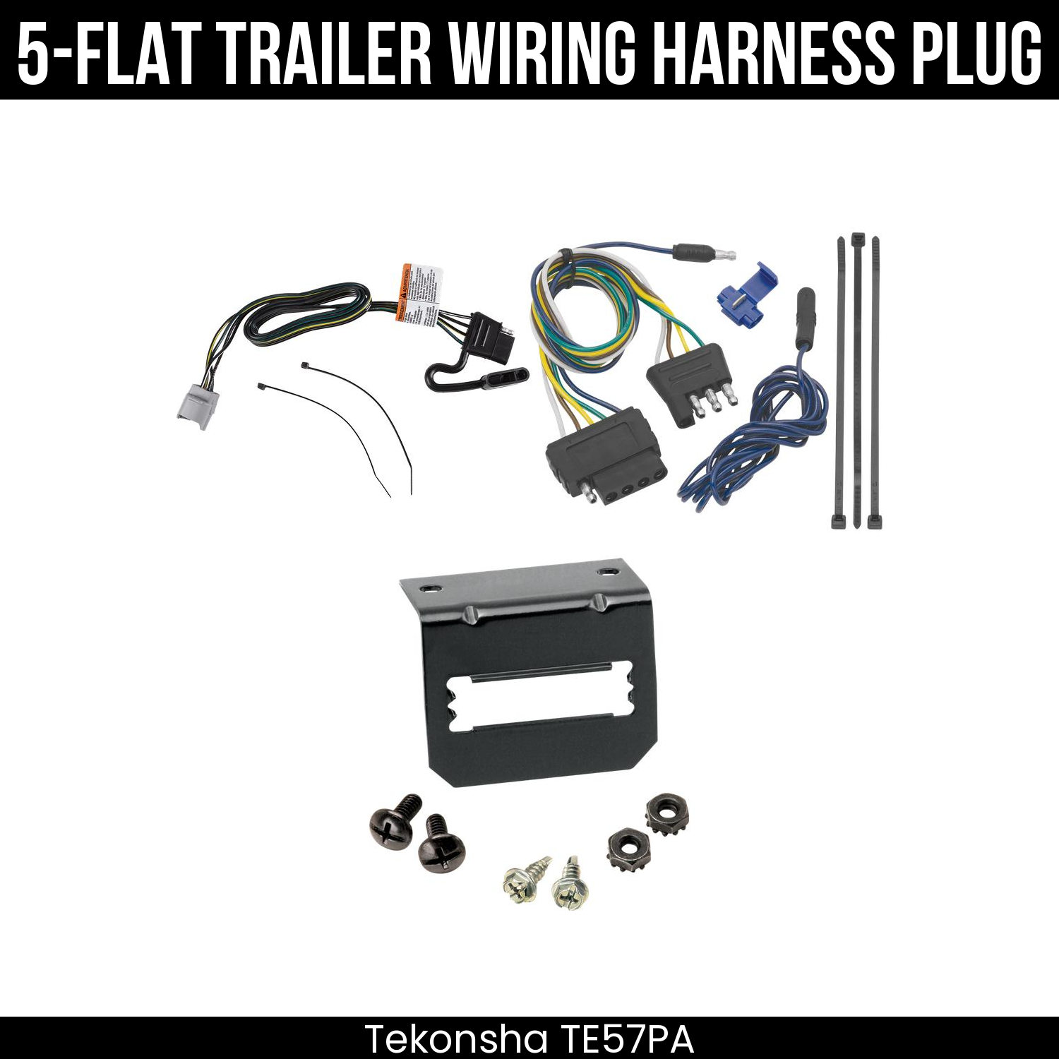 Trailer Wiring 5-Flat Plug w/ Bracket