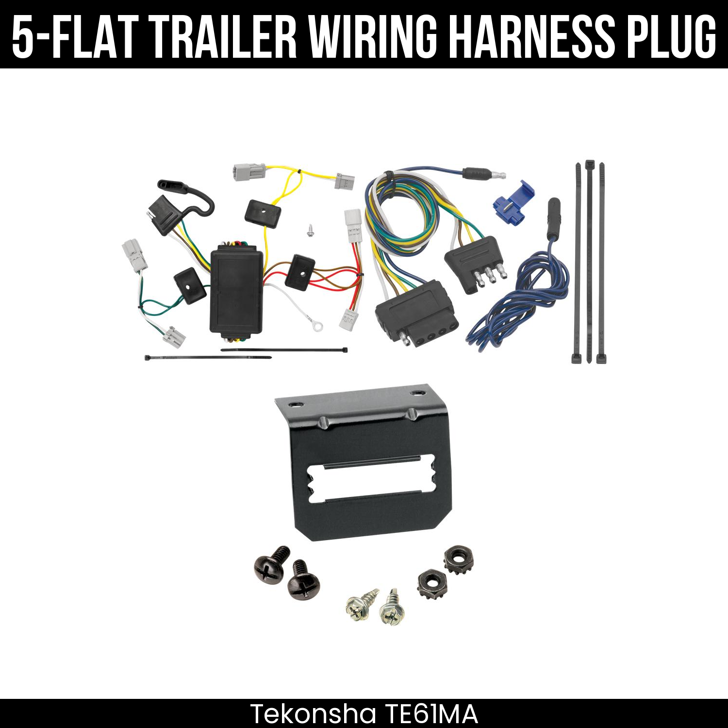Trailer Wiring 5-Flat Plug w/ Bracket