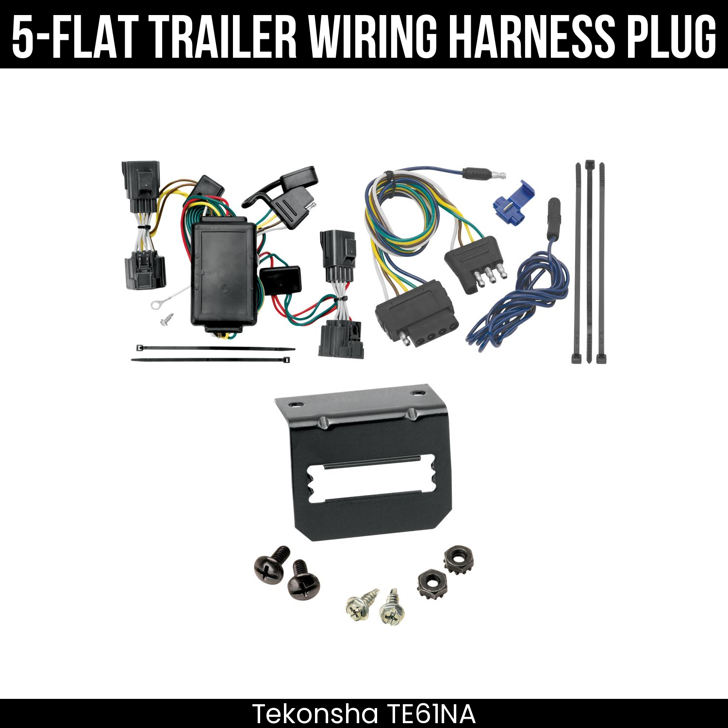 Trailer Wiring 5-Flat Plug w/ Bracket