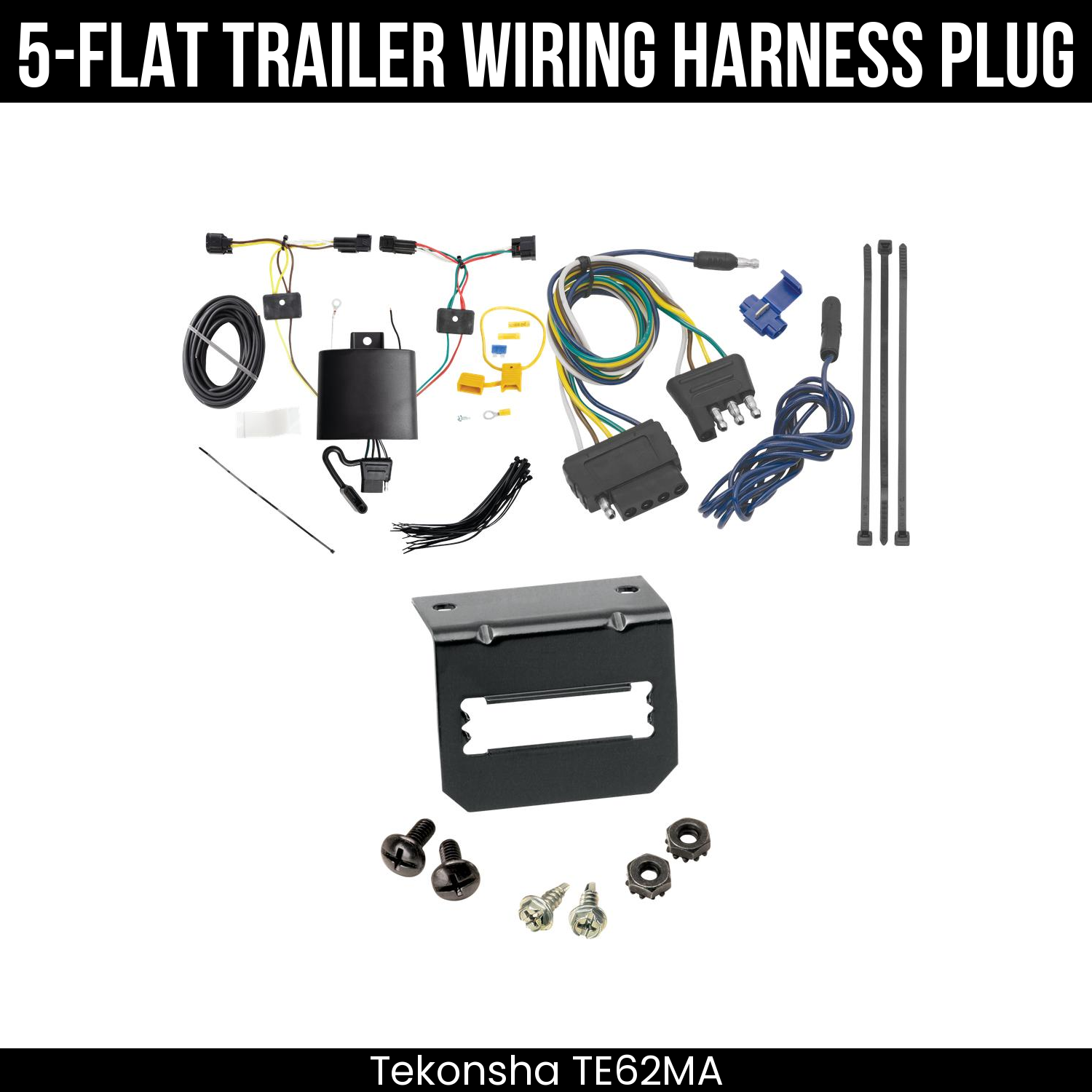 Trailer Wiring 5-Flat Plug w/ Bracket