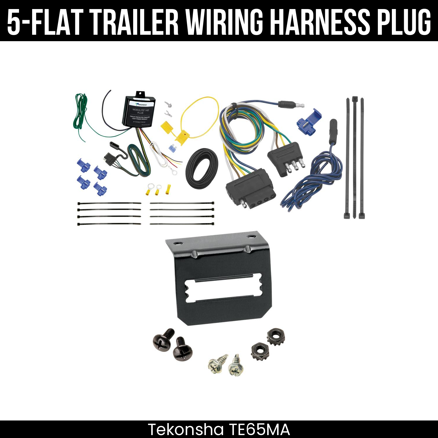 Trailer Wiring 5-Flat Plug w/ Bracket