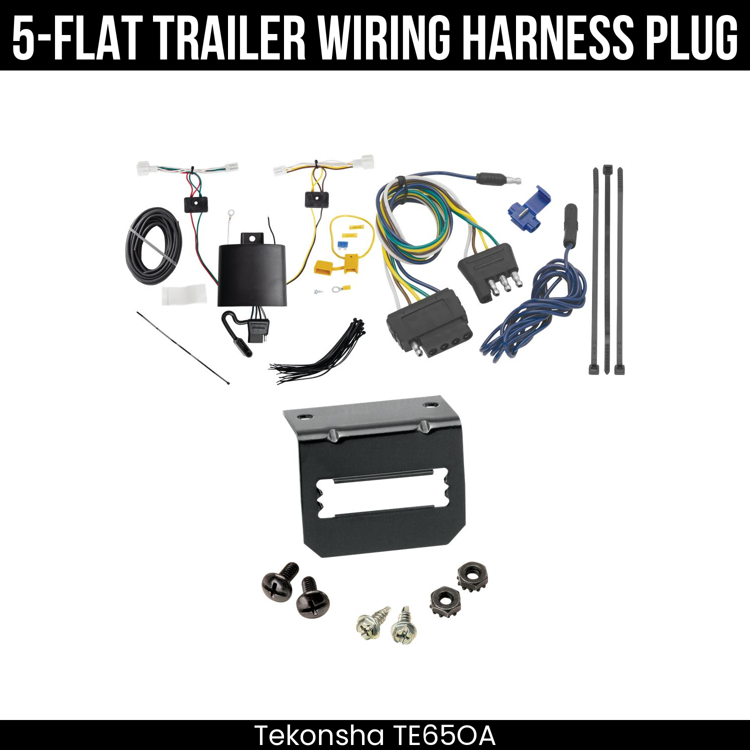 Trailer Wiring 5-Flat Plug w/ Bracket