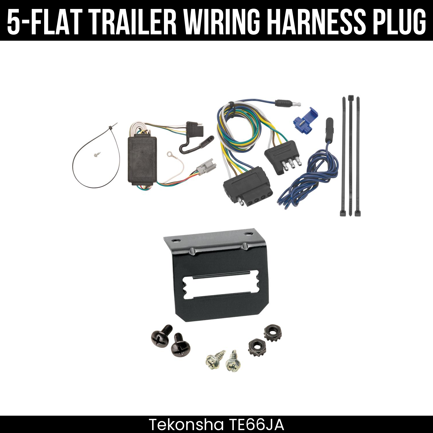 Trailer Wiring 5-Flat Plug w/ Bracket