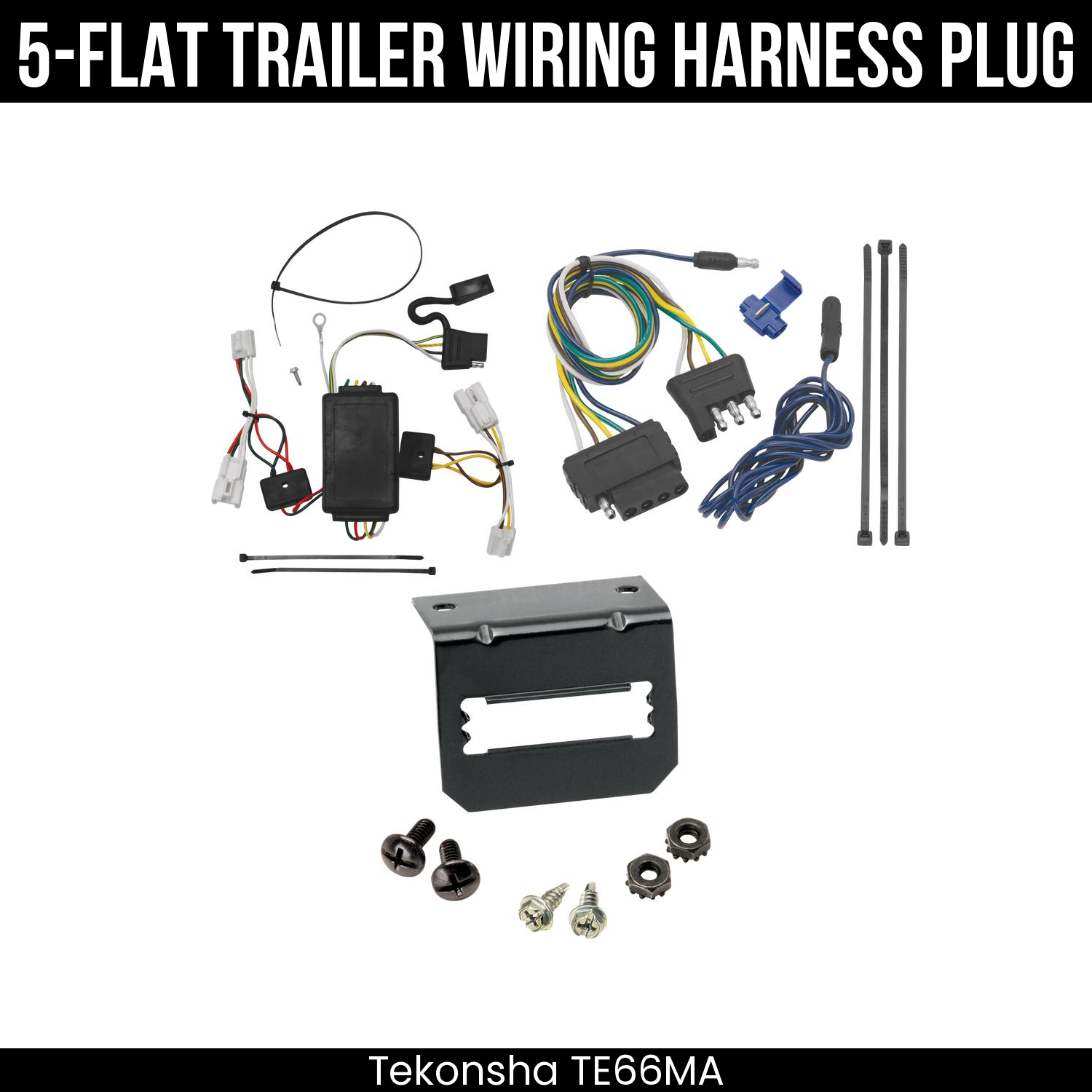 Trailer Wiring 5-Flat Plug w/ Bracket