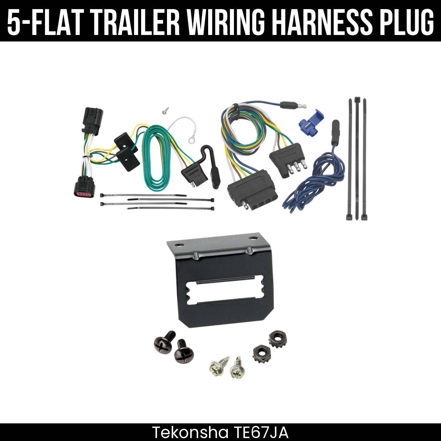 Trailer Wiring 5-Flat Plug w/ Bracket