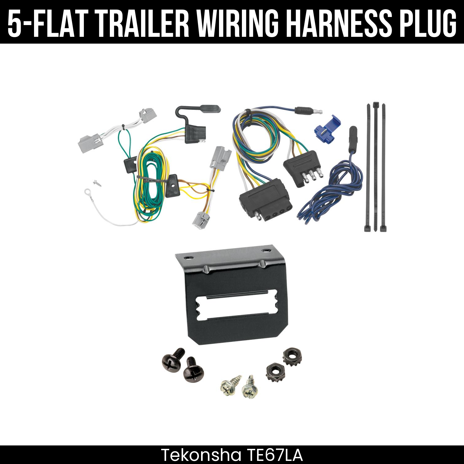 Trailer Wiring 5-Flat Plug w/ Bracket