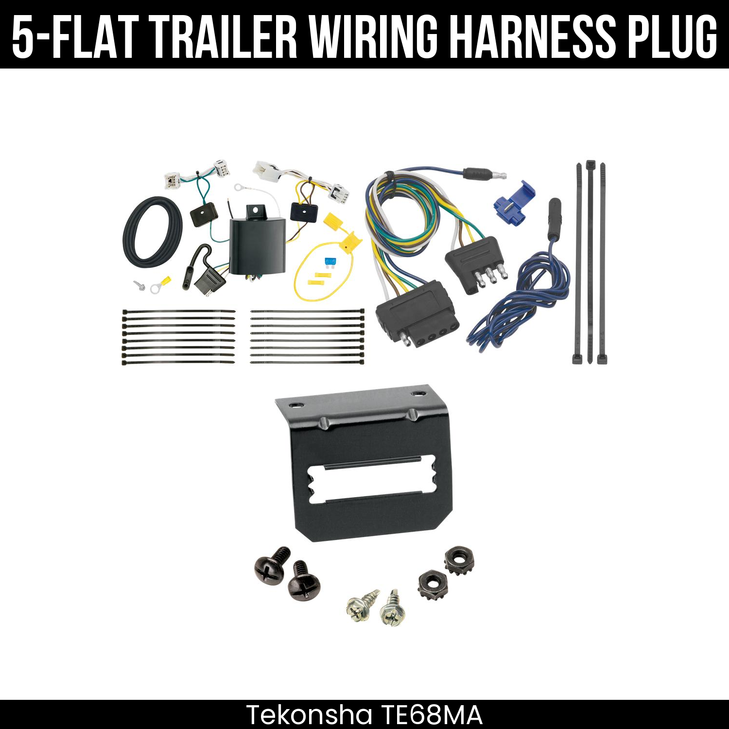 Trailer Wiring 5-Flat Plug w/ Bracket