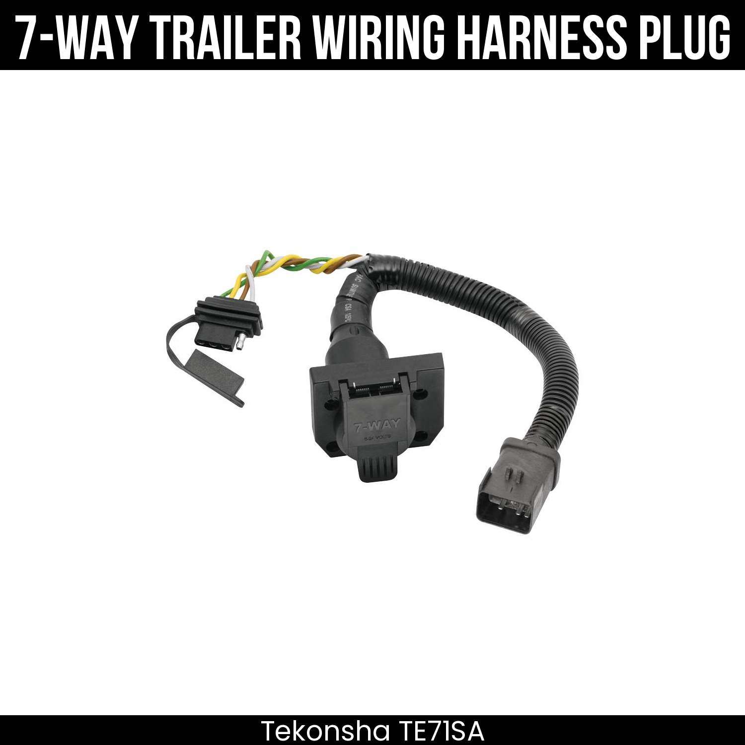 Trailer Wiring 7-Way Plug w/ Bracket