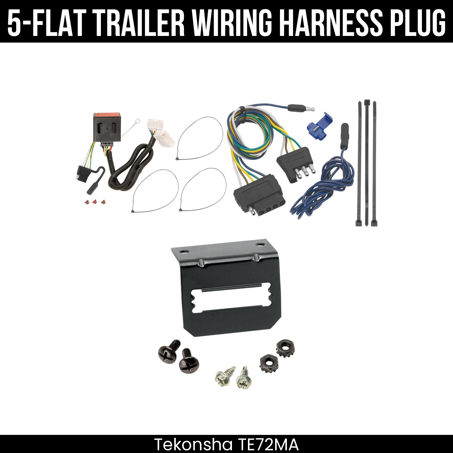 Trailer Wiring 5-Flat Plug w/ Bracket