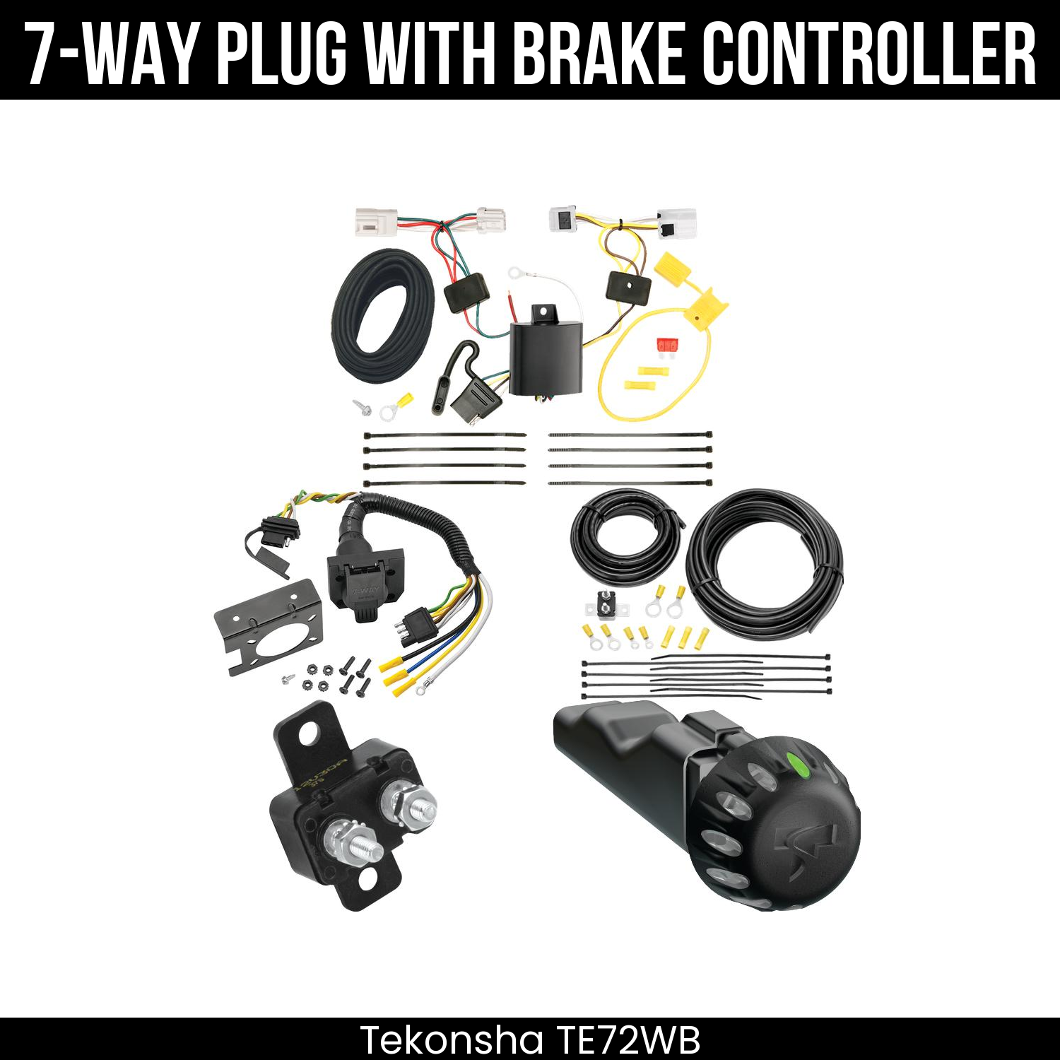 Trailer Wiring 7-Way Plug w/ Bracket , Tekonsha Voyager iD Smart Brake Control