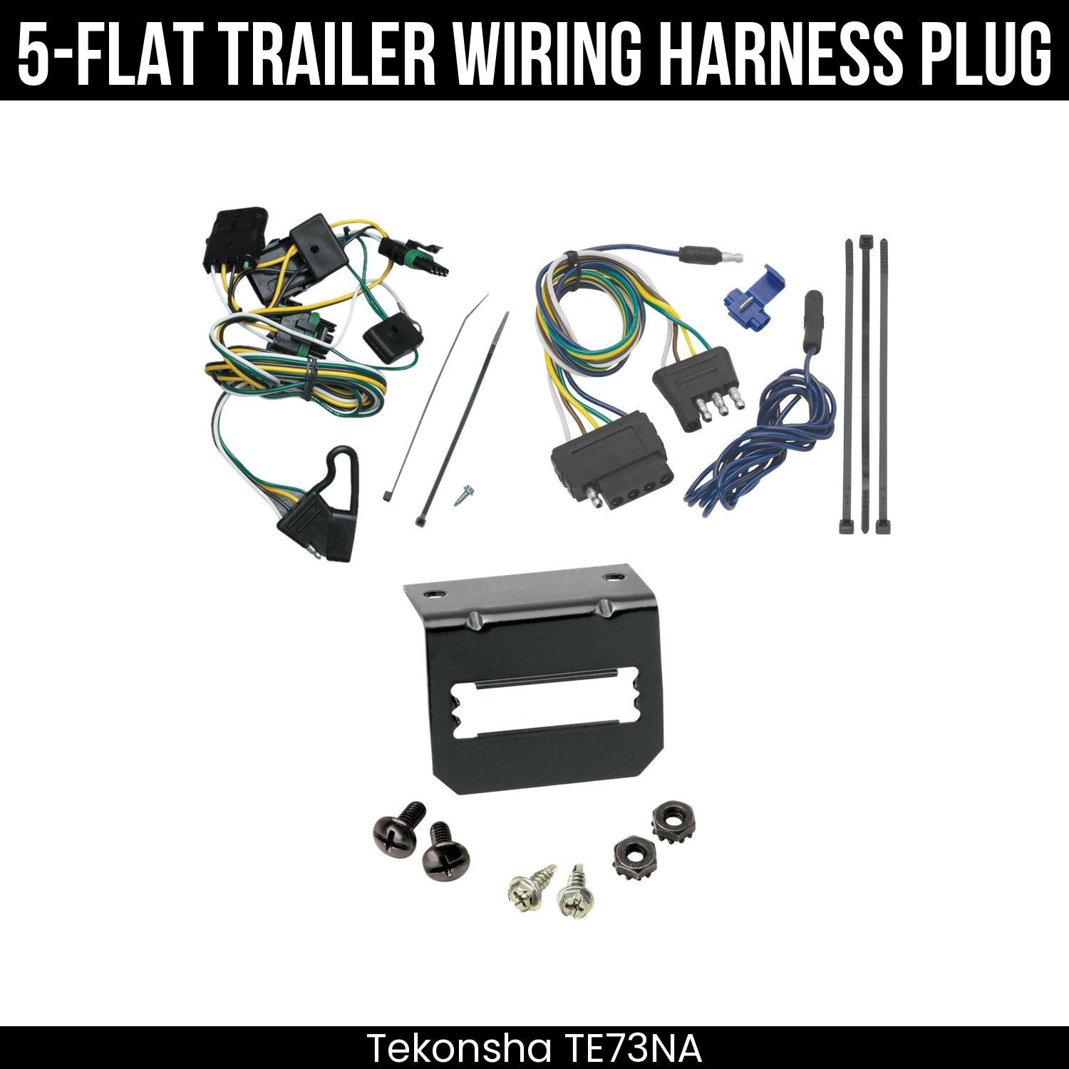 Trailer Wiring 5-Flat Plug w/ Bracket
