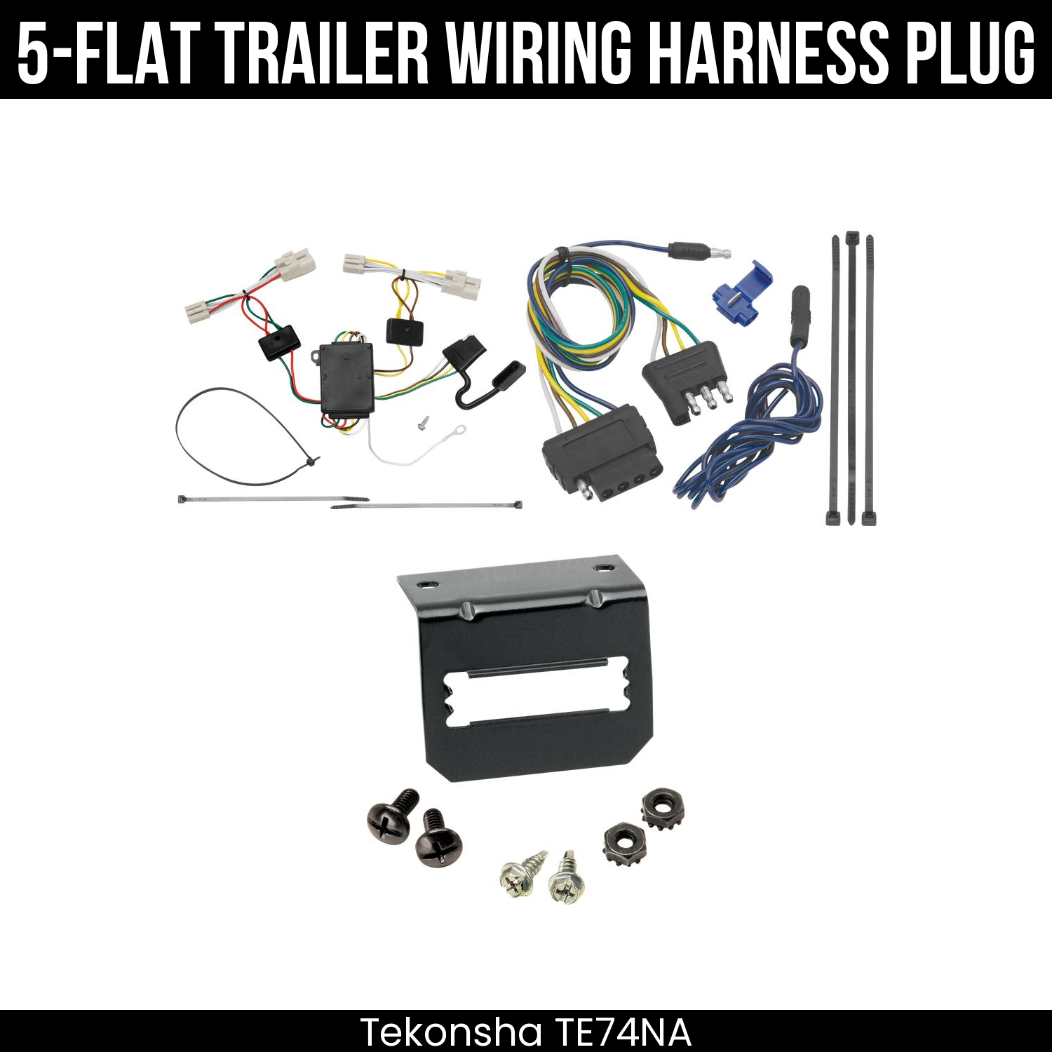Trailer Wiring 5-Flat Plug w/ Bracket