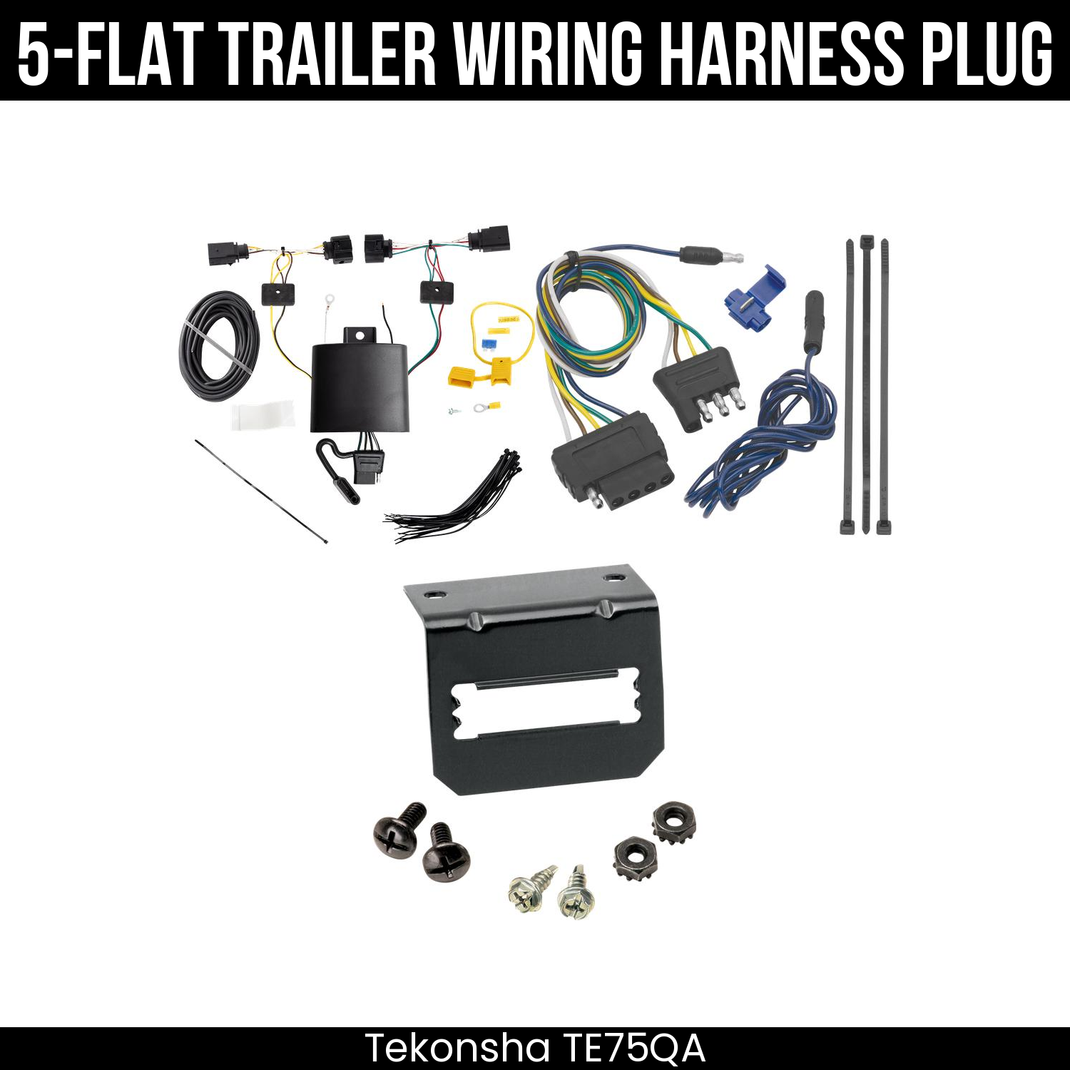 Trailer Wiring 5-Flat Plug w/ Bracket