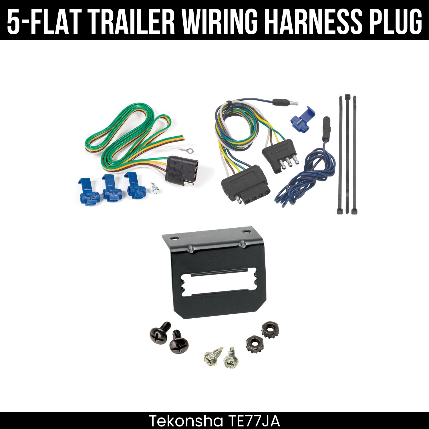 Trailer Wiring 5-Flat Plug w/ Bracket