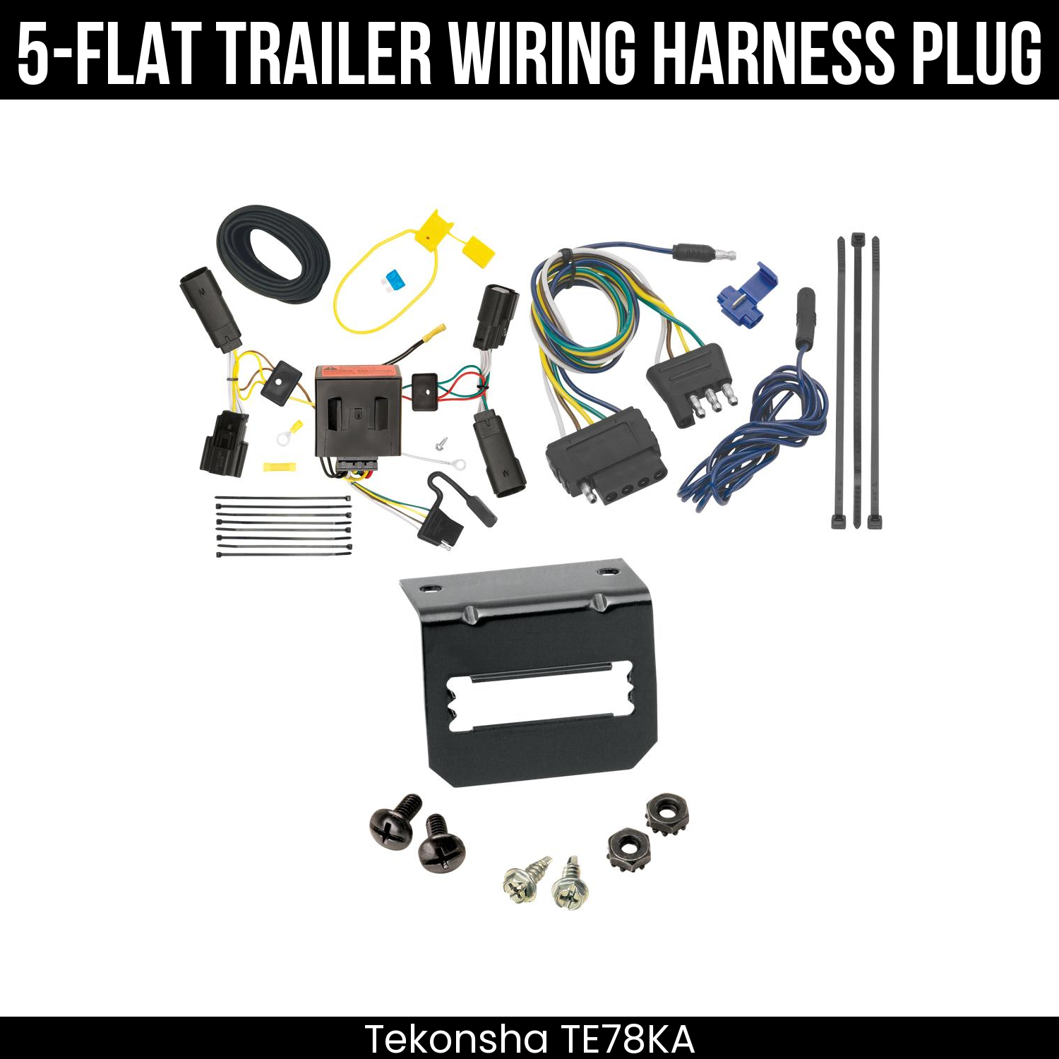 Trailer Wiring 5-Flat Plug w/ Bracket