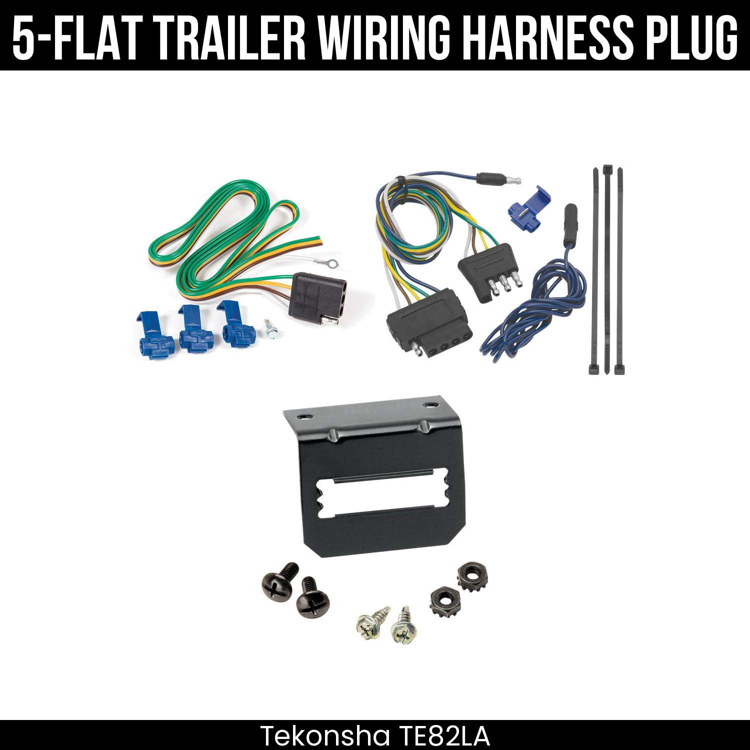 Trailer Wiring 5-Flat Plug w/ Bracket