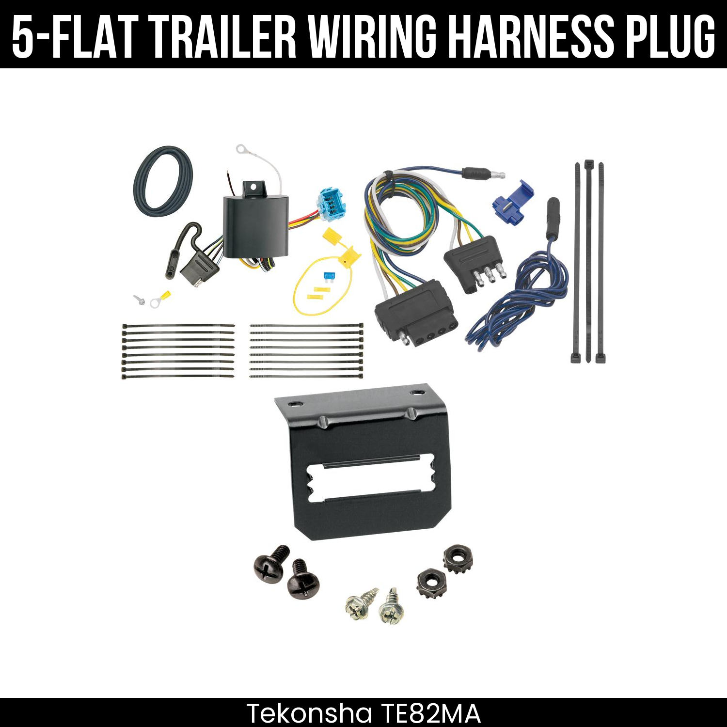 Trailer Wiring 5-Flat Plug w/ Bracket