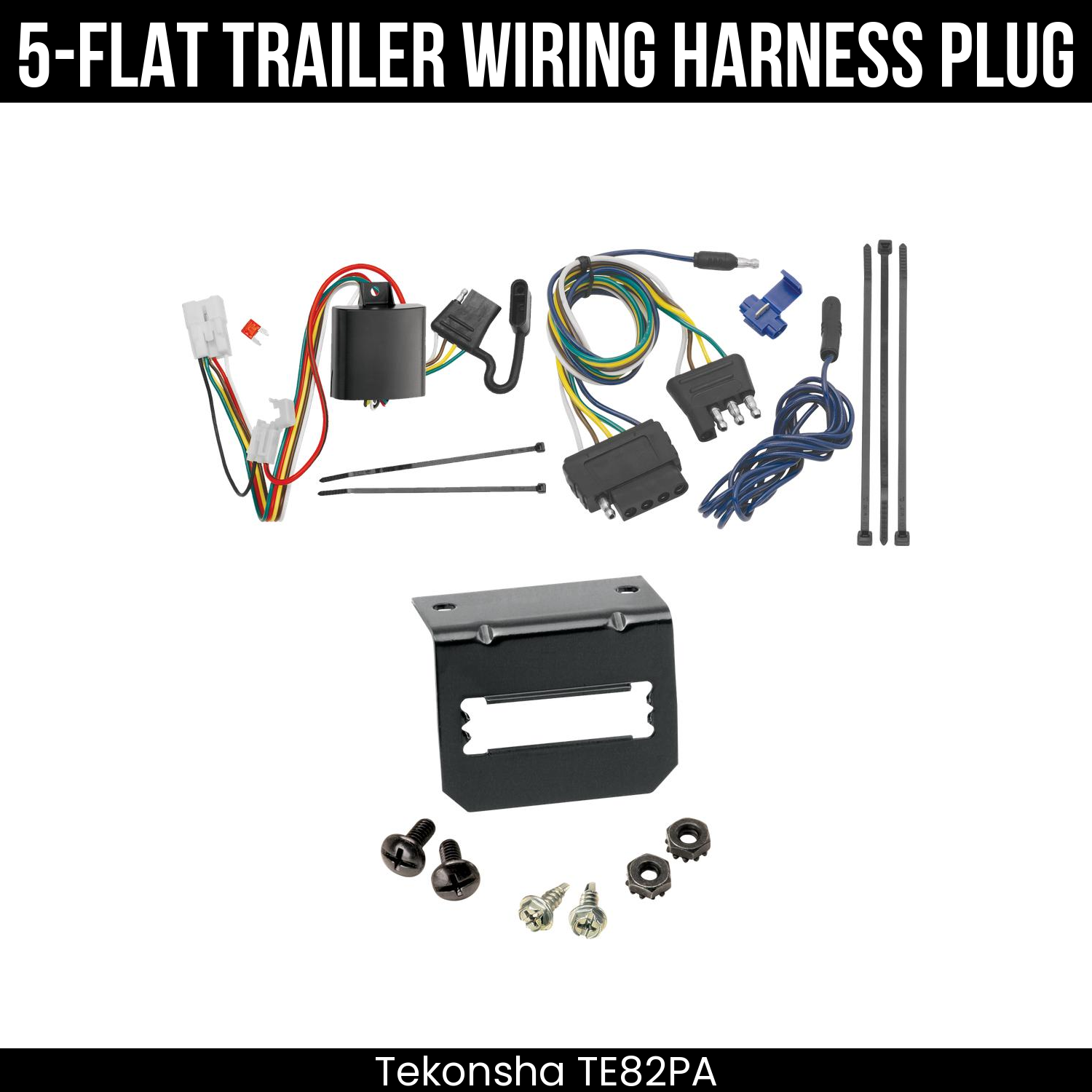 Trailer Wiring 5-Flat Plug w/ Bracket